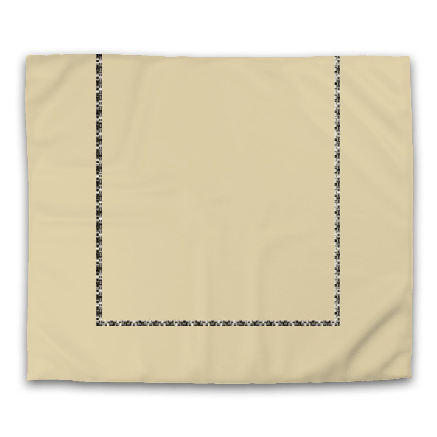 Desert Sand Microfibre Duvet Cover, Navy Blue Double Weave Motif Print, Classic Border, King (width x length) 104 x 88 inches / 264 x 224 cm