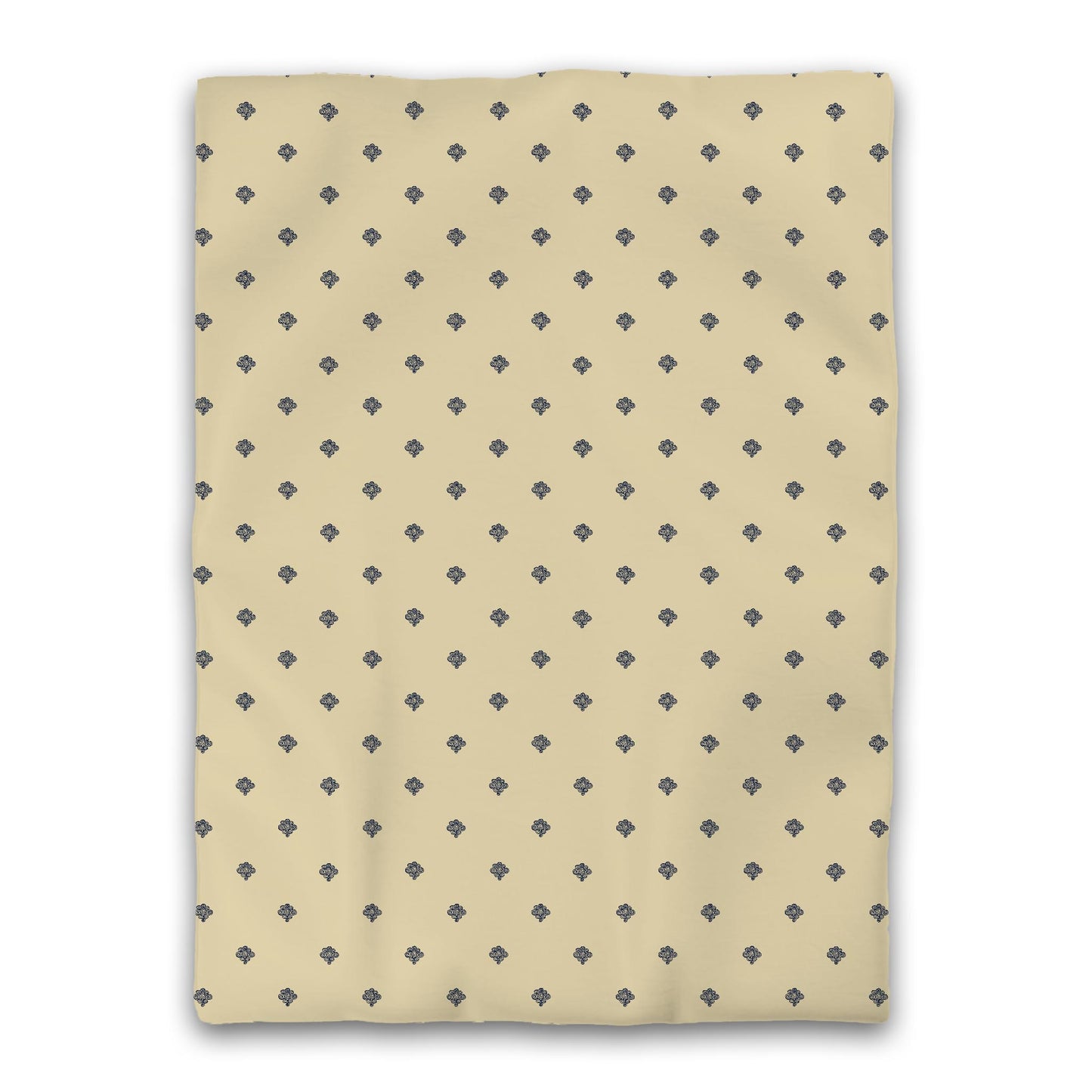Desert Sand Microfibre Duvet Cover, Navy Blue Hand-painted Swizzle Motif Print, Twin XL (width x length) 68 x 92 inches / 173 x 234 cm