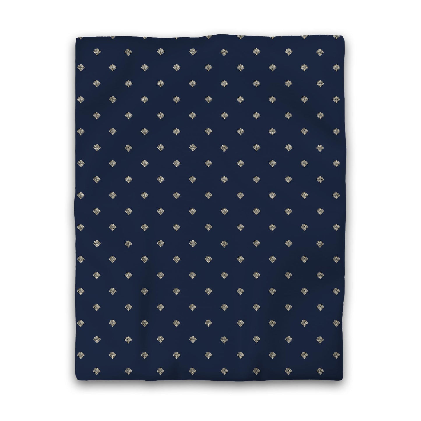 Navy Blue Microfiber Duvet Cover, Desert Sand Hand-painted Swizzle Motif Print, Twin (width x length) 68 x 88 inches / 173 x 224 cm