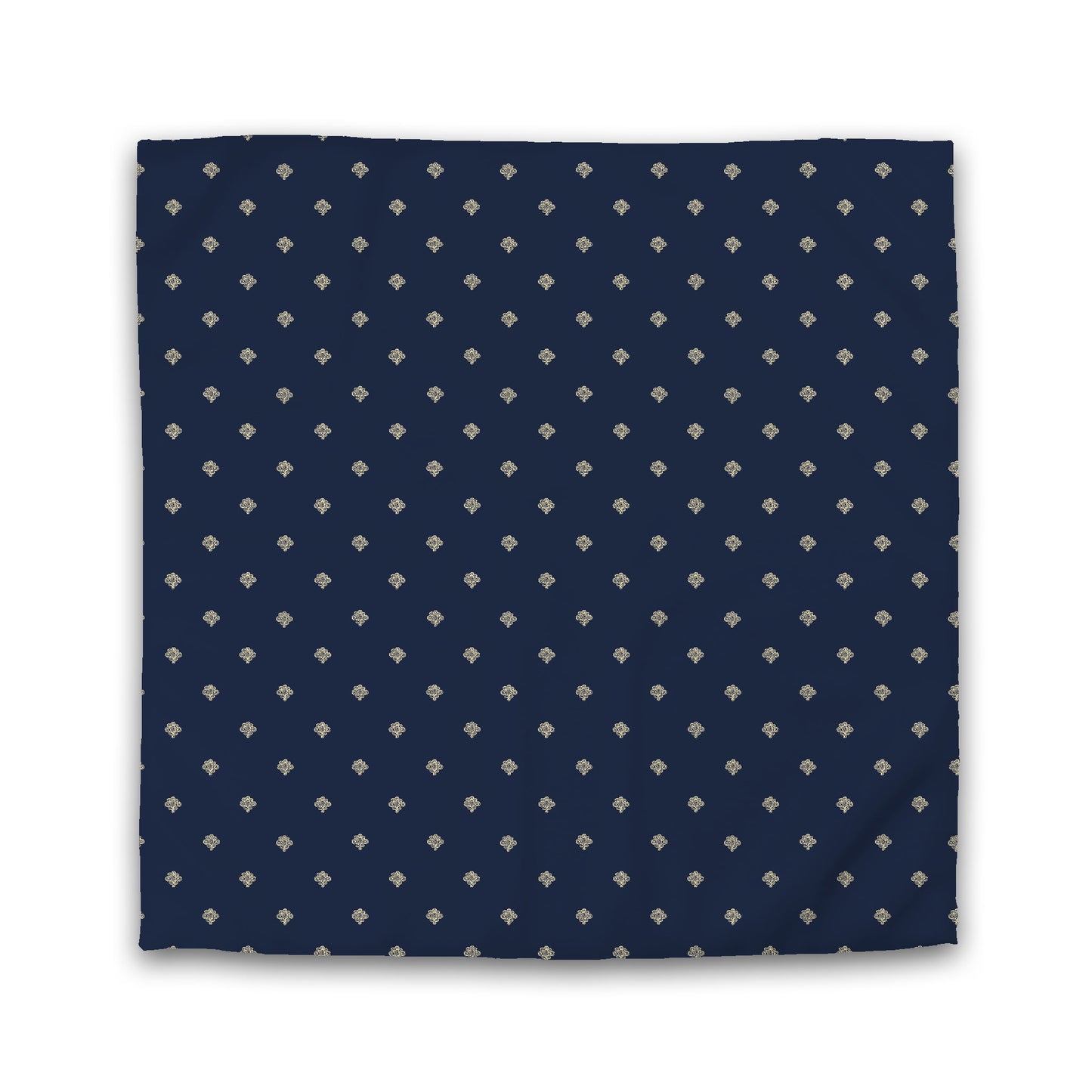 Navy Blue Microfiber Duvet Cover, Desert Sand Hand-painted Swizzle Motif Print, Queen (width x length) 88 x 88 inches / 224 x 224 cm