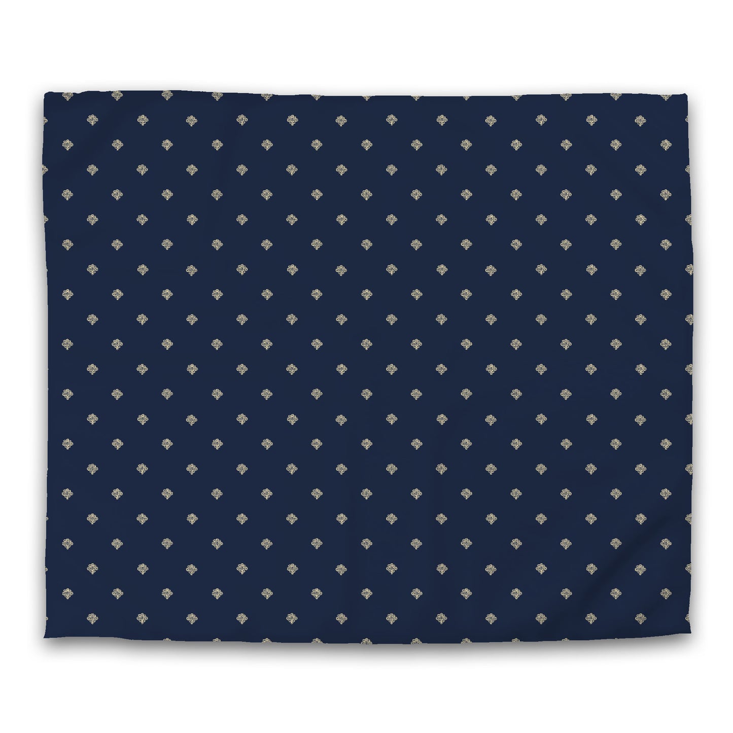 Navy Blue Microfiber Duvet Cover, Desert Sand Hand-painted Swizzle Motif Print, King (width x length) 104 x 88 inches / 264 x 224 cm