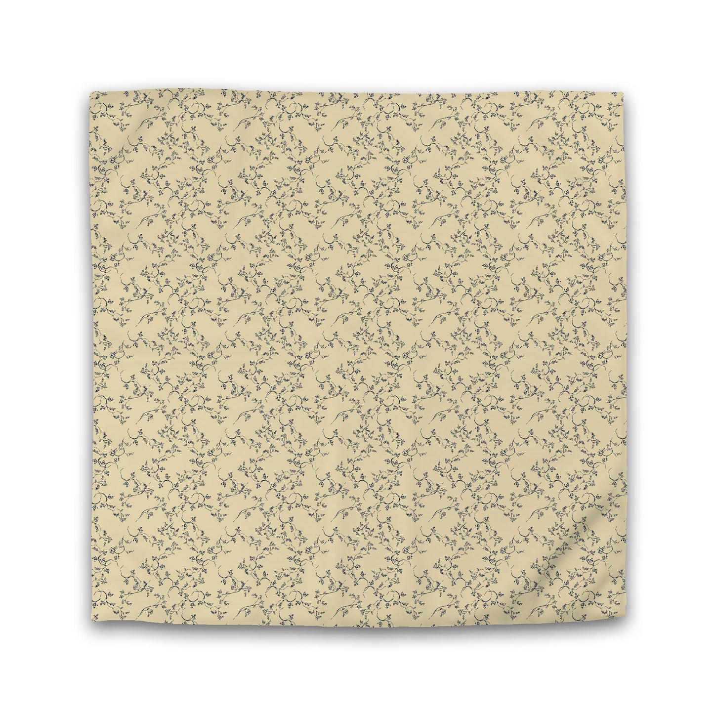 Desert Sand Microfibre Duvet Cover, Navy Blue Hand-painted Vine Print, Queen (width x length) 88 x 88 inches / 224 x 224 cm