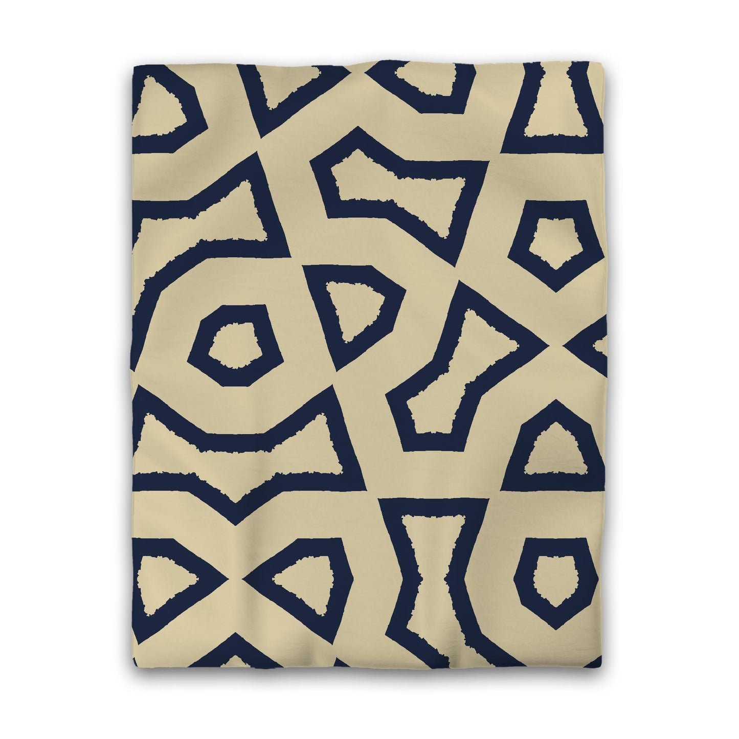 Desert Sand Microfibre Duvet Cover, Bold Navy Blue Graphic, Twin (width x length) 68 x 88 inches / 173 x 224 cm