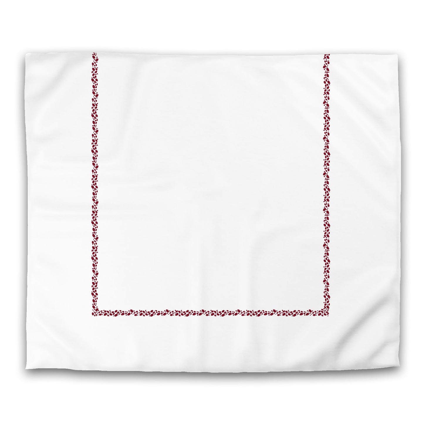White Microfiber Duvet Cover, Burgundy Red Hand-painted Dab Motif Print, Classic Border, King (width x length) 104 x 88 inches / 264 x 224 cm