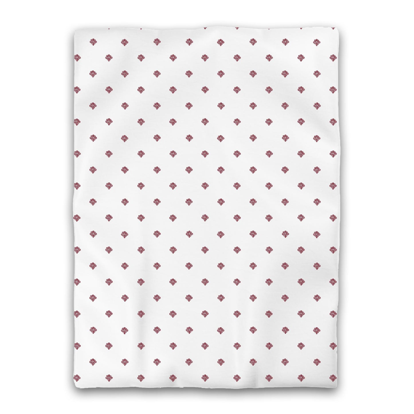 White Microfiber Duvet Cover, Burgundy Red Hand-painted Swizzle Motif Print, Twin (width x length) 68 x 88 inches / 173 x 224 cm