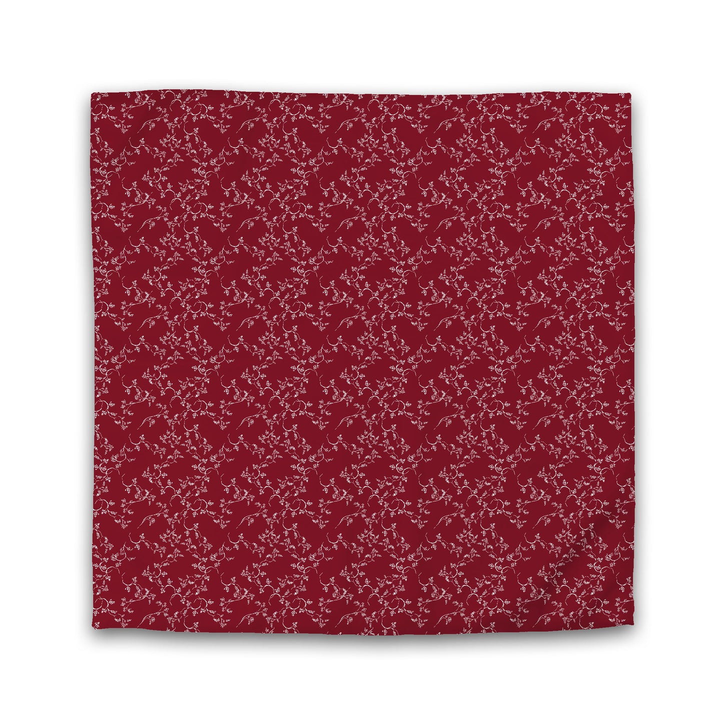 Burgundy Red Microfiber Duvet Cover, White Hand-painted Vine Print | MFDU-1281-182