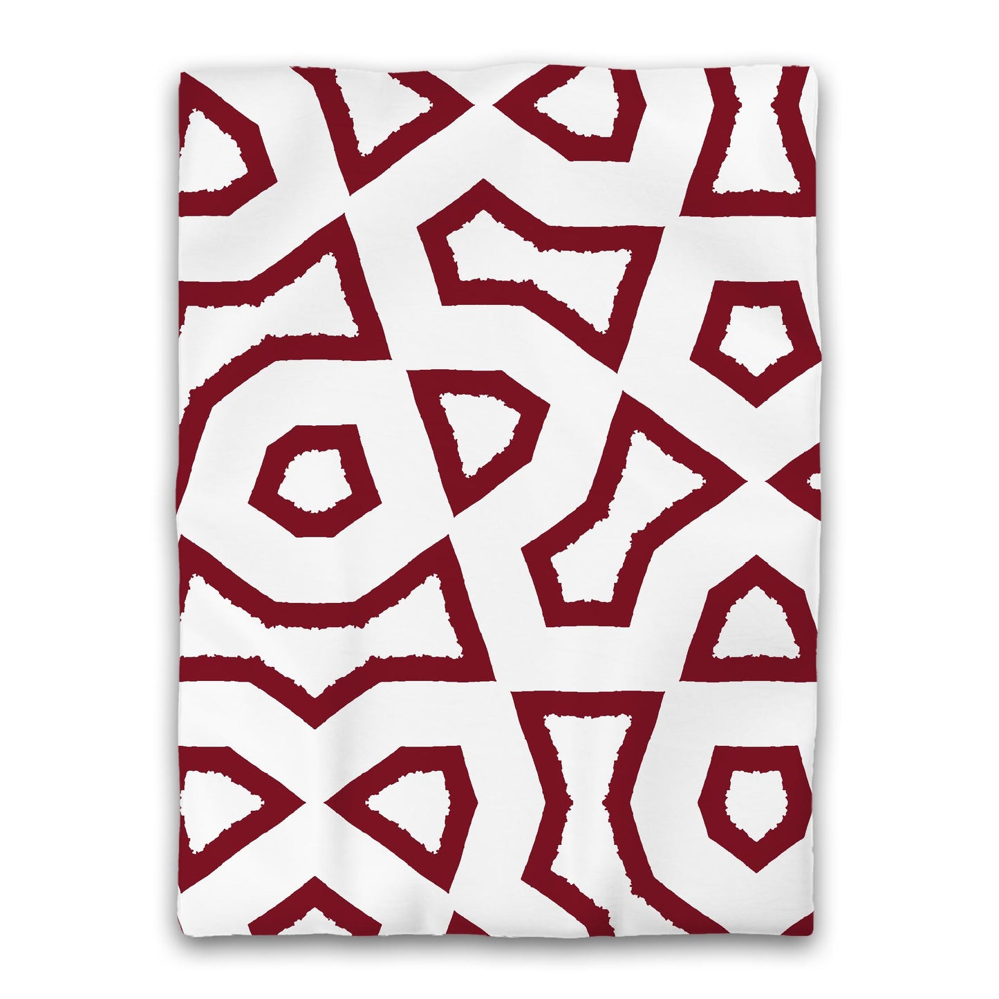 White Microfiber Duvet Cover, Bold Burgundy Red Graphic, Twin (width x length) 68 x 88 inches / 173 x 224 cm