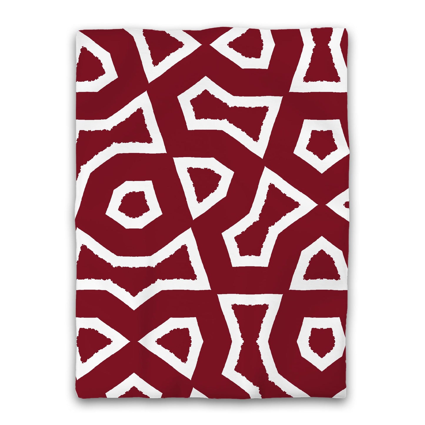 Burgundy Red Microfiber Duvet Cover, Bold White Graphic, Twin (width x length) 68 x 88 inches / 173 x 224 cm