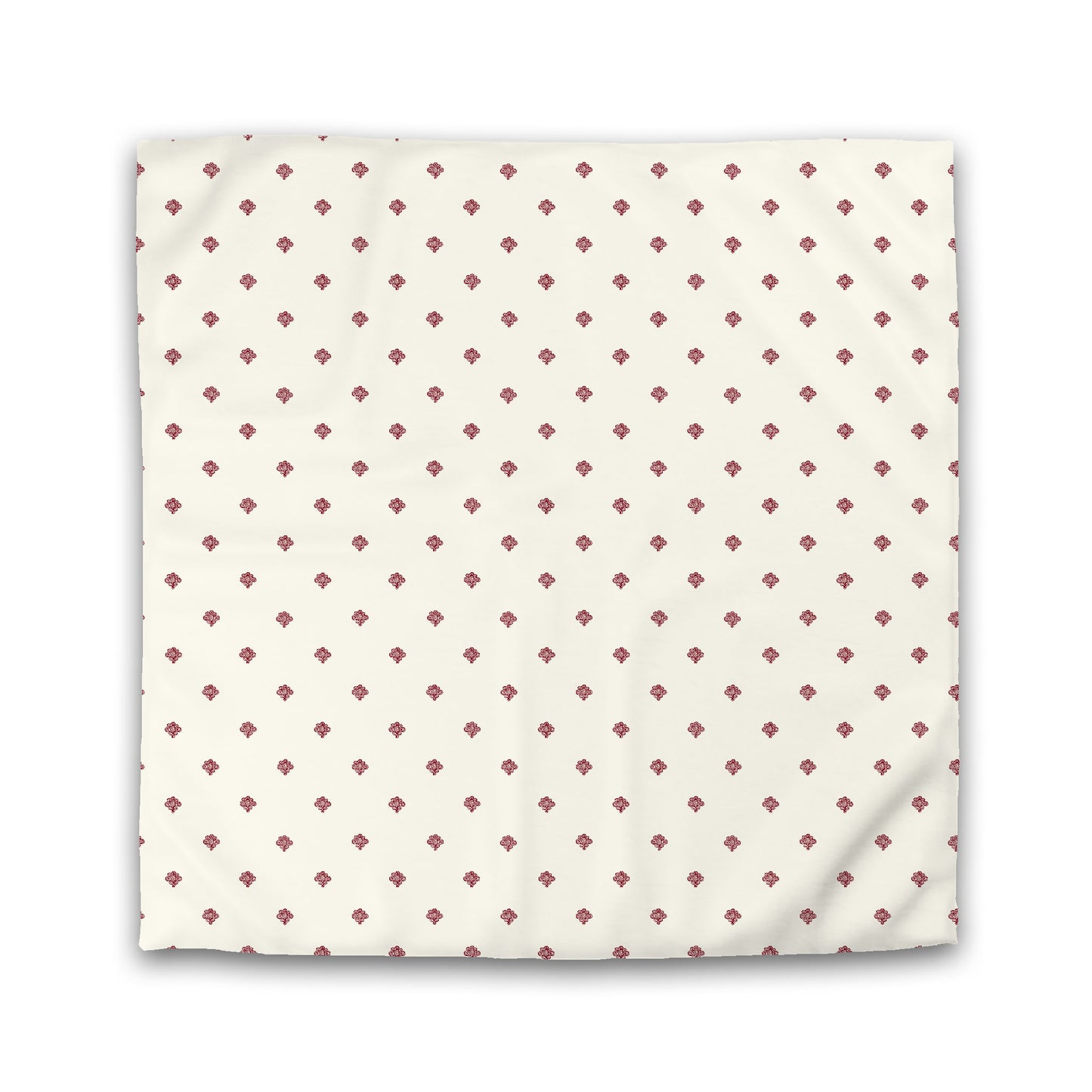Pale Cream Microfibre Duvet Cover, Burgundy Red Hand-painted Swizzle Motif Print, Queen (width x length) 88 x 88 inches / 224 x 224 cm