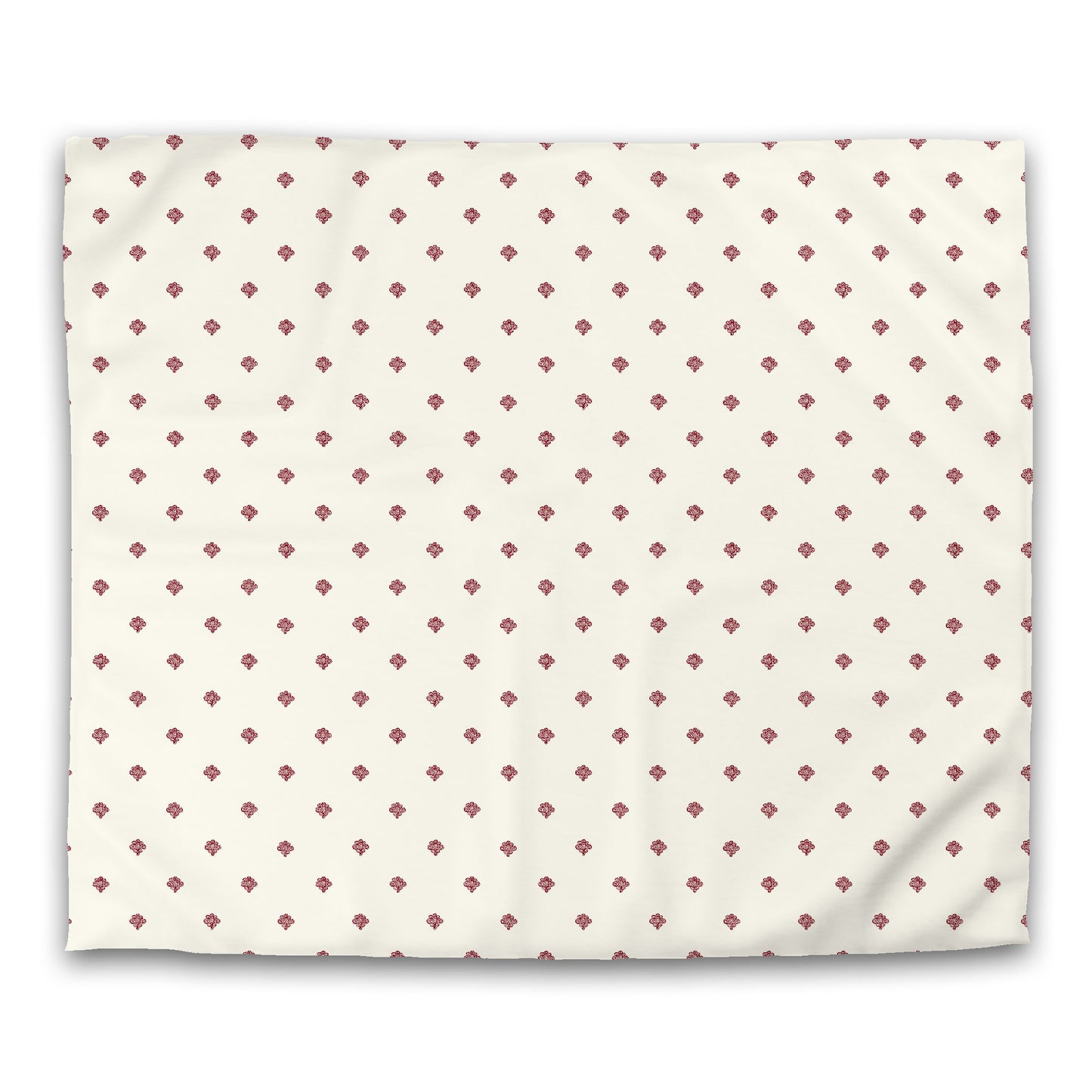 Pale Cream Microfibre Duvet Cover, Burgundy Red Hand-painted Swizzle Motif Print, King (width x length) 104 x 88 inches / 264 x 224 cm