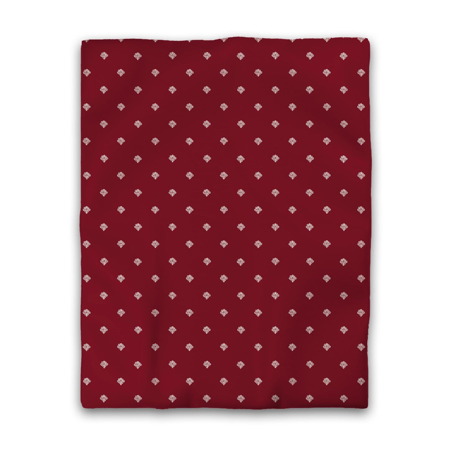 Burgundy Red Microfiber Duvet Cover, Pale Cream Hand-painted Swizzle Motif Print, Twin (width x length) 68 x 88 inches / 173 x 224 cm