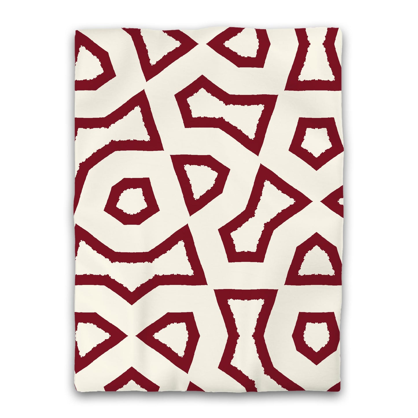 Pale Cream Microfibre Duvet Cover, Bold Burgundy Red Graphic, Twin XL (width x length) 68 x 92 inches / 173 x 234 cm