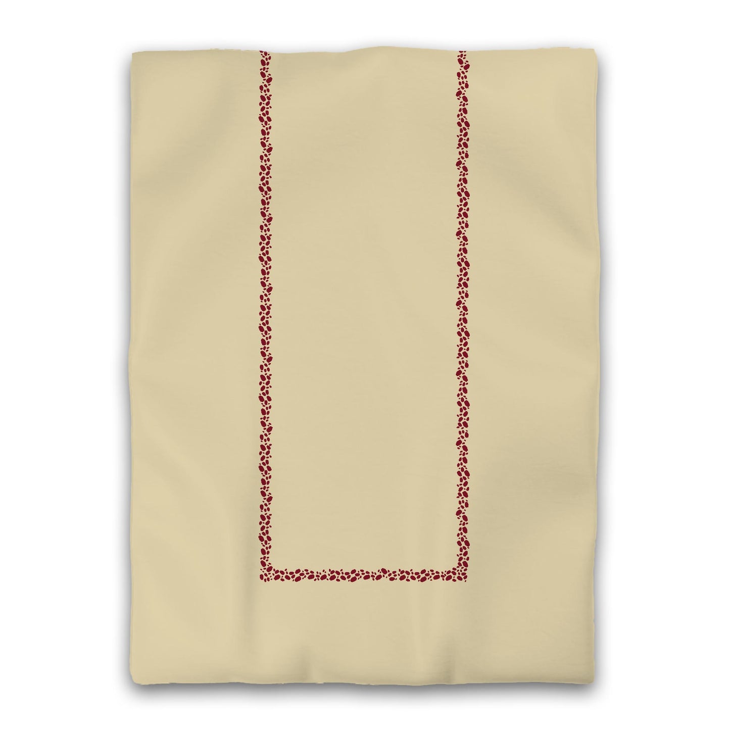 Desert Sand Microfibre Duvet Cover, Burgundy Red Hand-painted Dab Motif Print, Classic Border, Twin XL (width x length) 68 x 92 inches / 173 x 234 cm