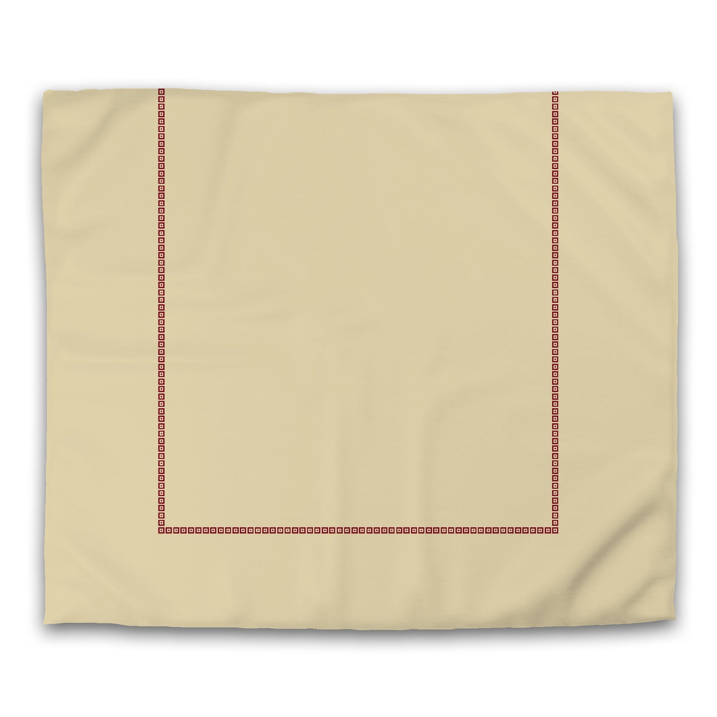 Desert Sand Microfibre Duvet Cover, Burgundy Red Repeating Square Motif Print, Classic Border, King (width x length) 104 x 88 inches / 264 x 224 cm