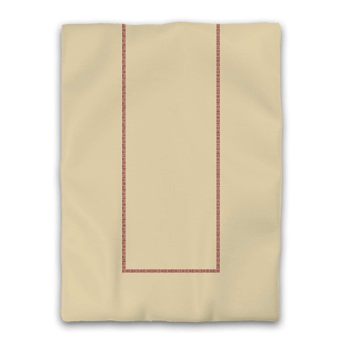 Desert Sand Microfibre Duvet Cover, Burgundy Red Single Weave Motif Print, Classic Border, Twin XL (width x length) 68 x 92 inches / 173 x 234 cm