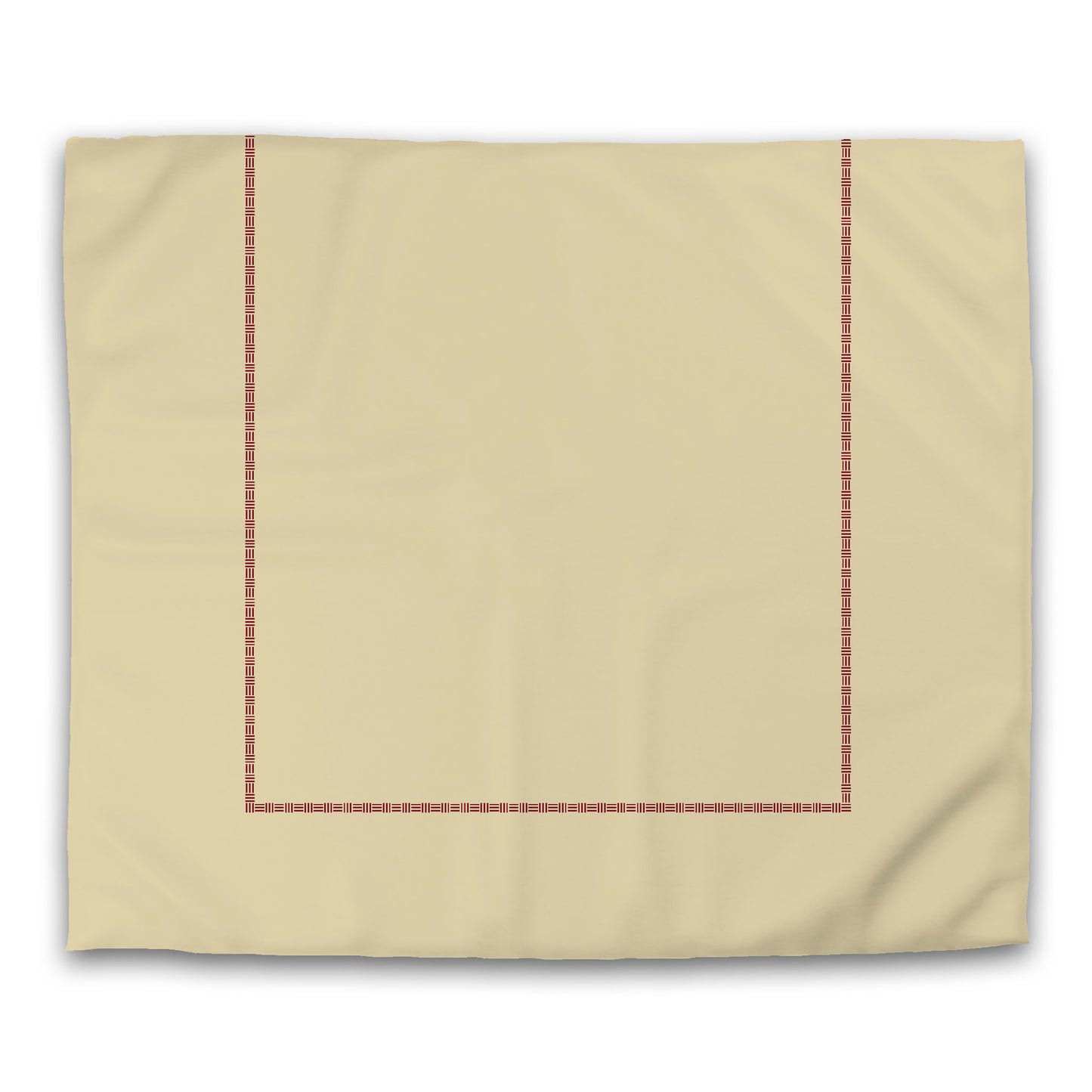 Desert Sand Microfibre Duvet Cover, Burgundy Red Single Weave Motif Print, Classic Border, King (width x length) 104 x 88 inches / 264 x 224 cm