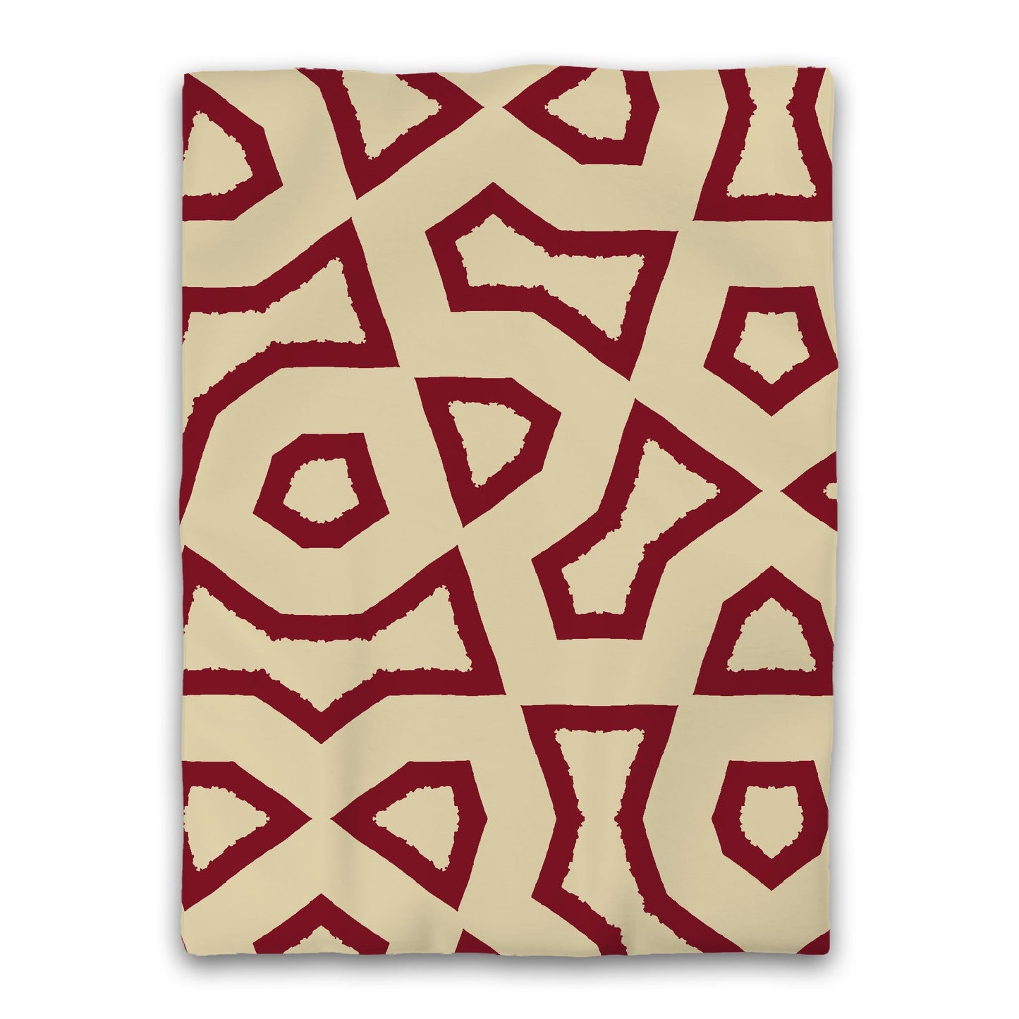Desert Sand Microfibre Duvet Cover, Bold Burgundy Red Graphic, Twin XL (width x length) 68 x 92 inches / 173 x 234 cm