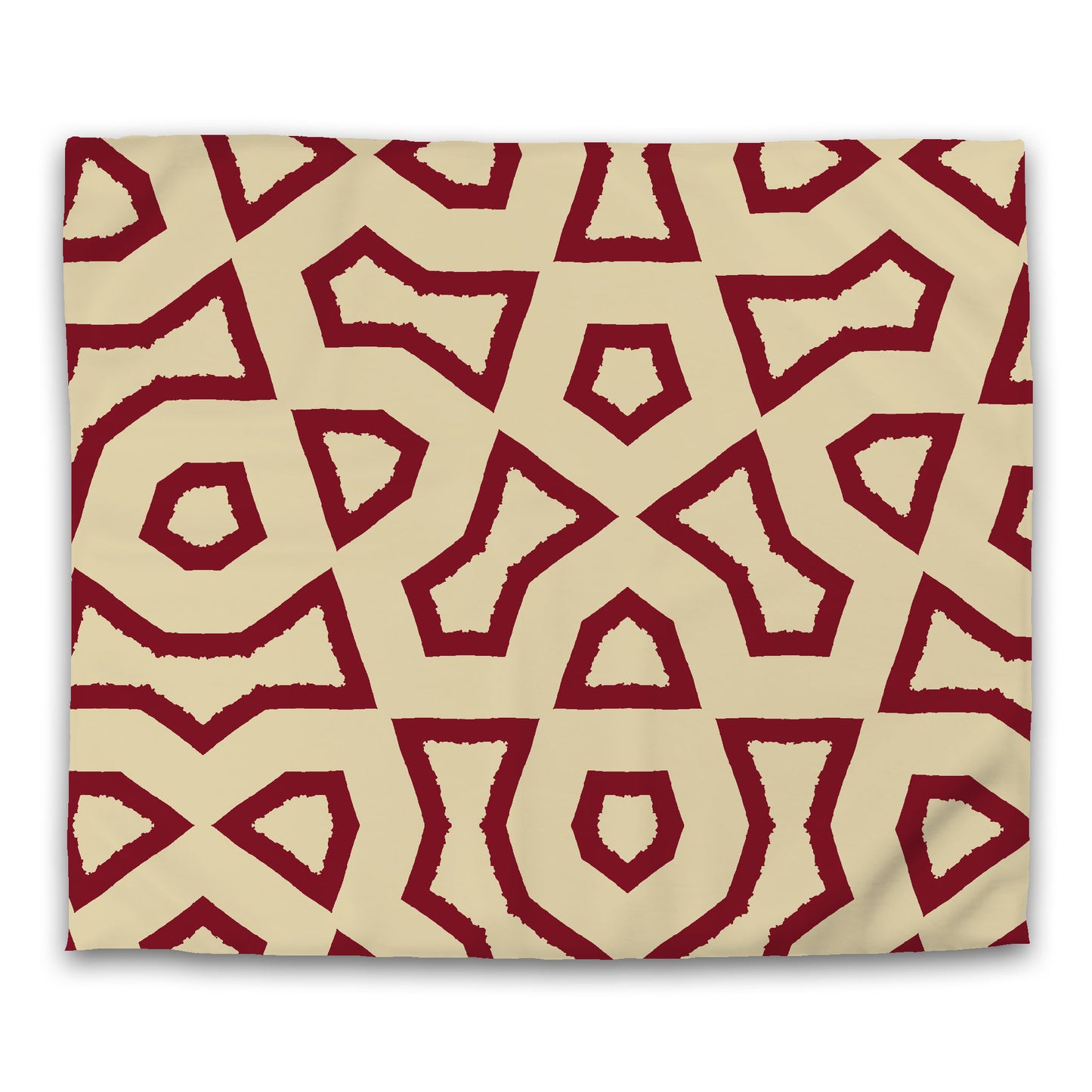 Desert Sand Microfibre Duvet Cover, Bold Burgundy Red Graphic, King (width x length) 104 x 88 inches / 264 x 224 cm