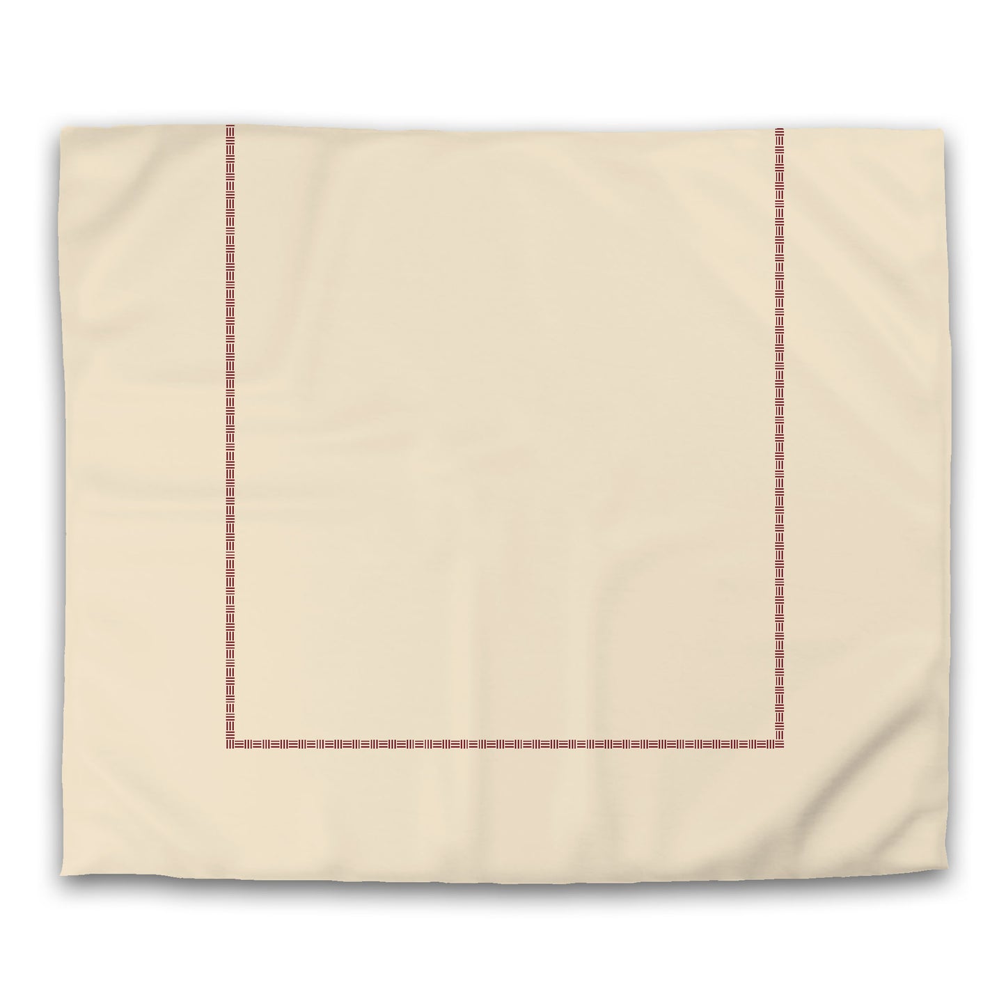 Beige Microfibre Duvet Cover, Burgundy Red Single Weave Motif Print, Classic Border, King (width x length) 104 x 88 inches / 264 x 224 cm
