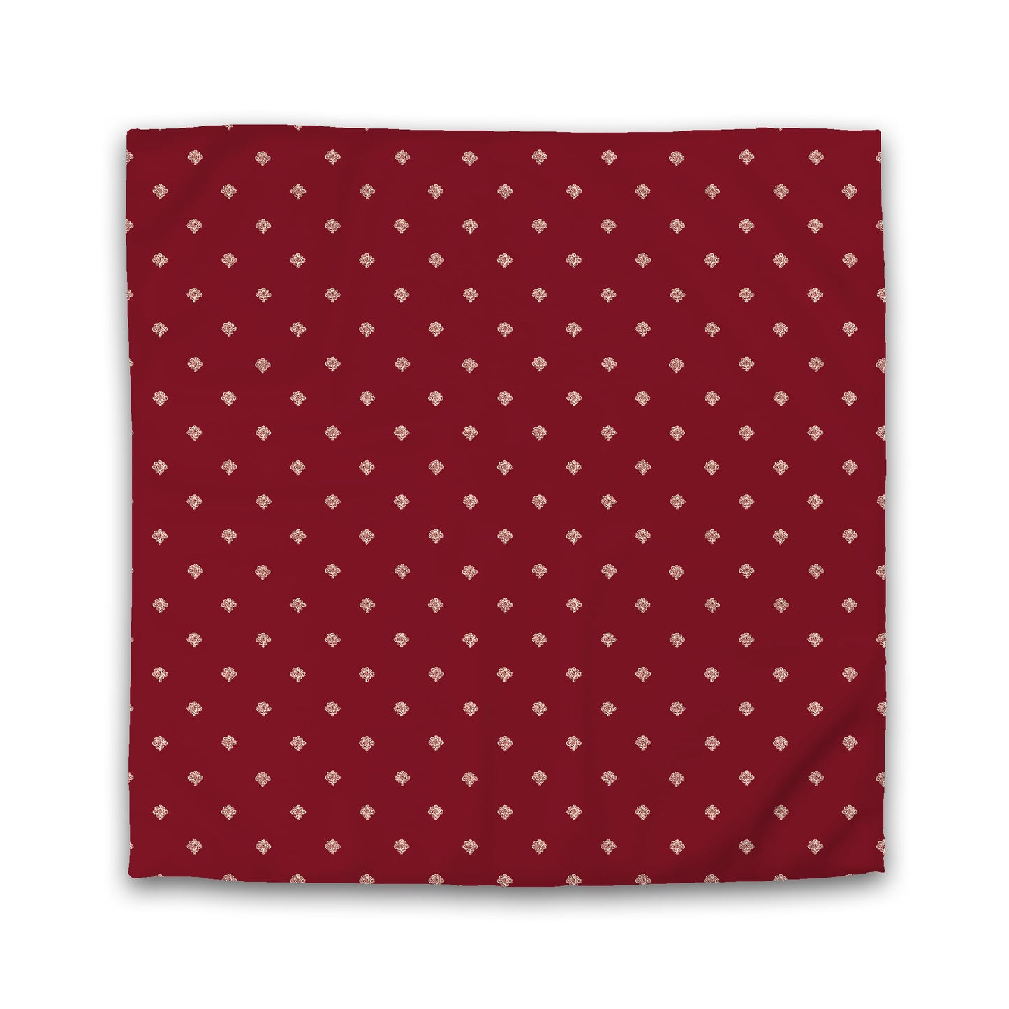 Burgundy Red Microfiber Duvet Cover, Beige Hand-painted Swizzle Motif Print, Queen (width x length) 88 x 88 inches / 224 x 224 cm