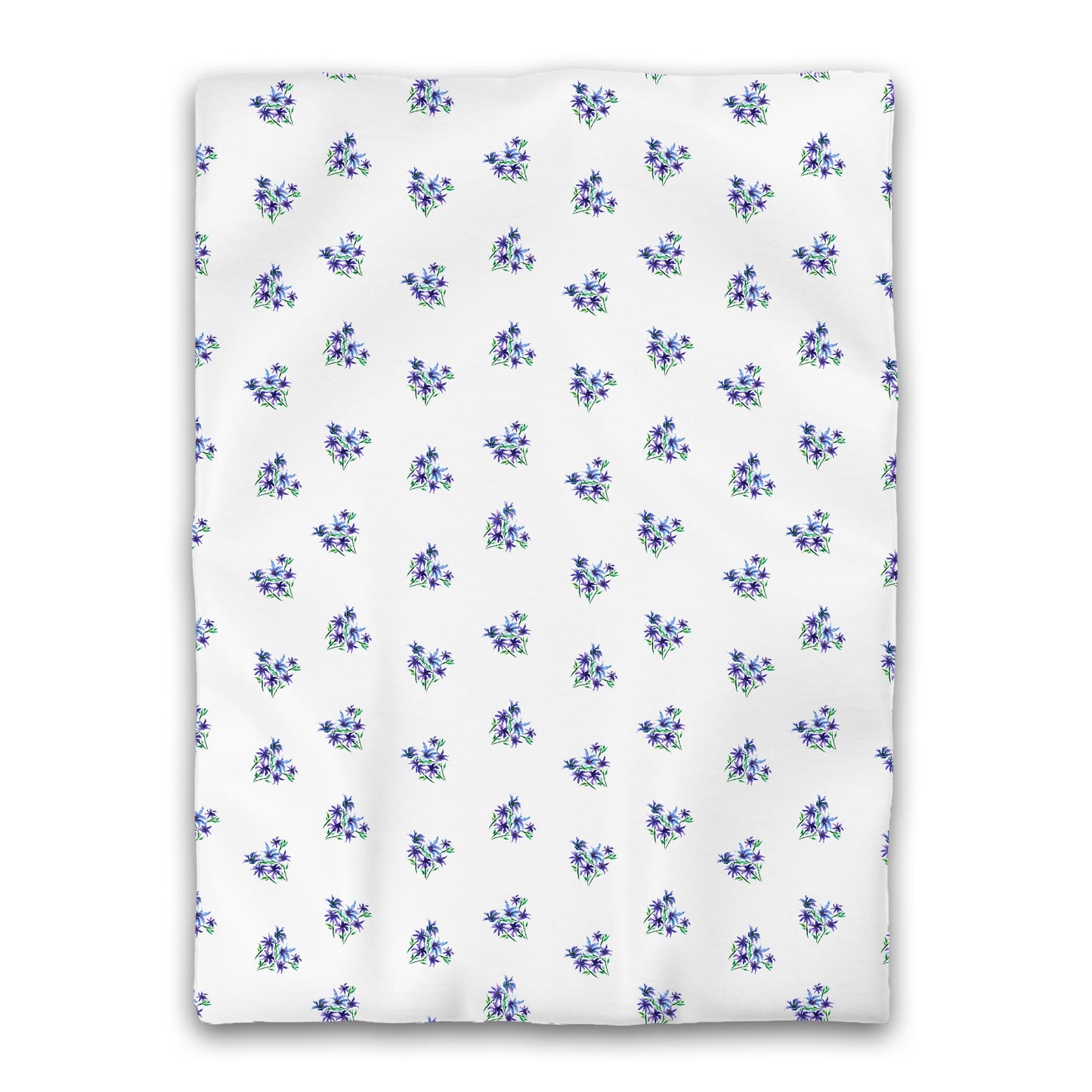 White Microfiber Duvet, Medium Purple Floral Pattern, Twin XL - 68 x 92 inches