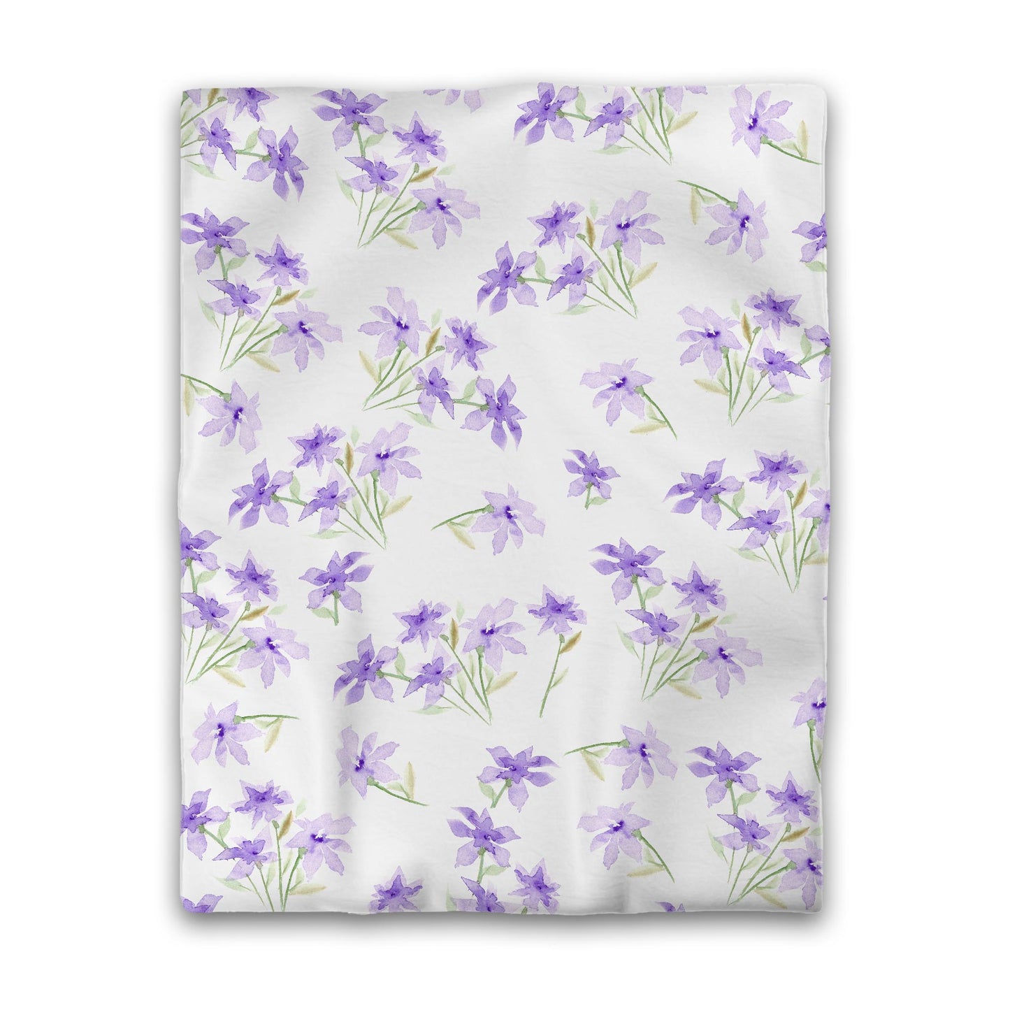 White Microfiber Duvet, Large Purple Floral Print, Twin - 68 x 88 inches