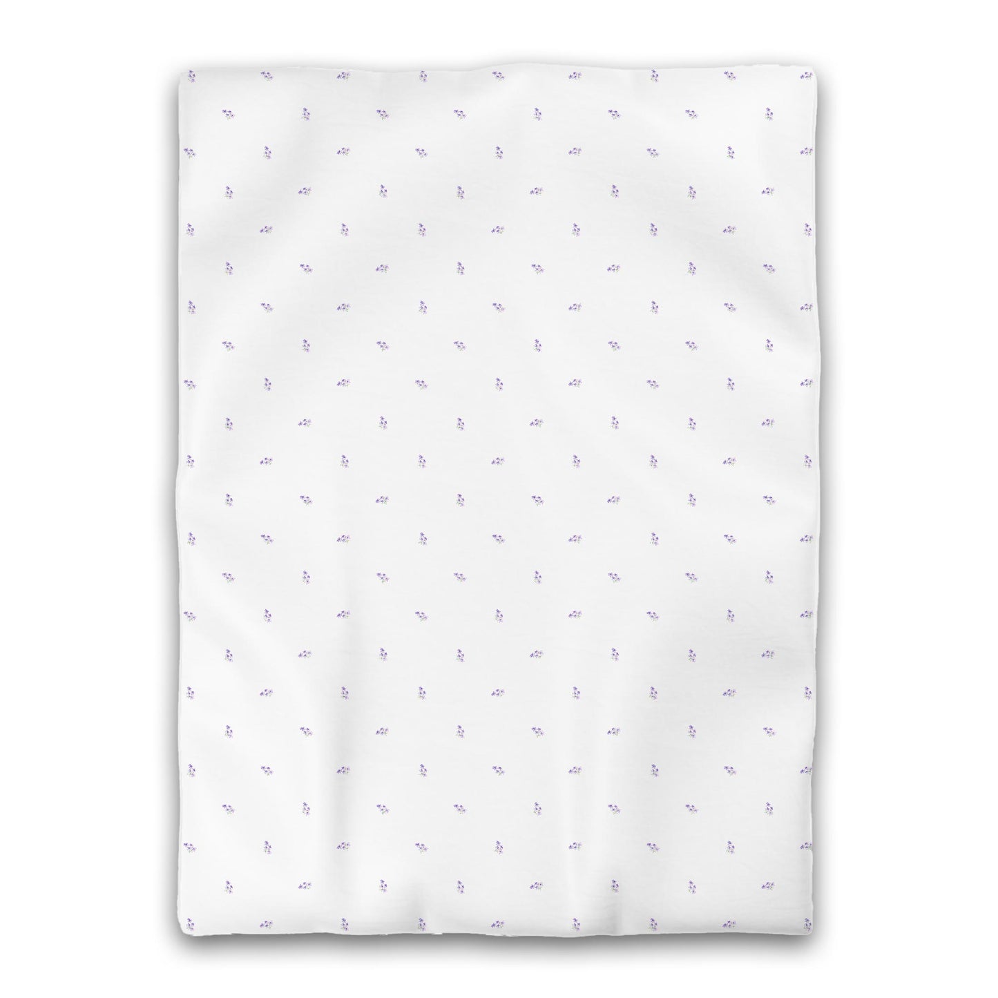 White Microfiber Duvet, Small Purple Floral Pattern, Twin XL - 68 x 92 inches