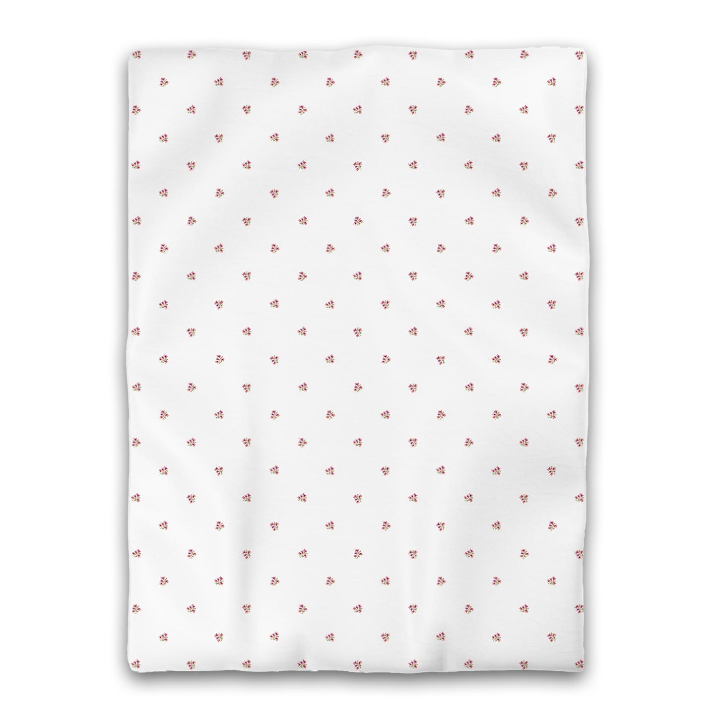 White Microfiber Duvet, Small Pink Floral Pattern, Twin XL - 68 x 92 inches