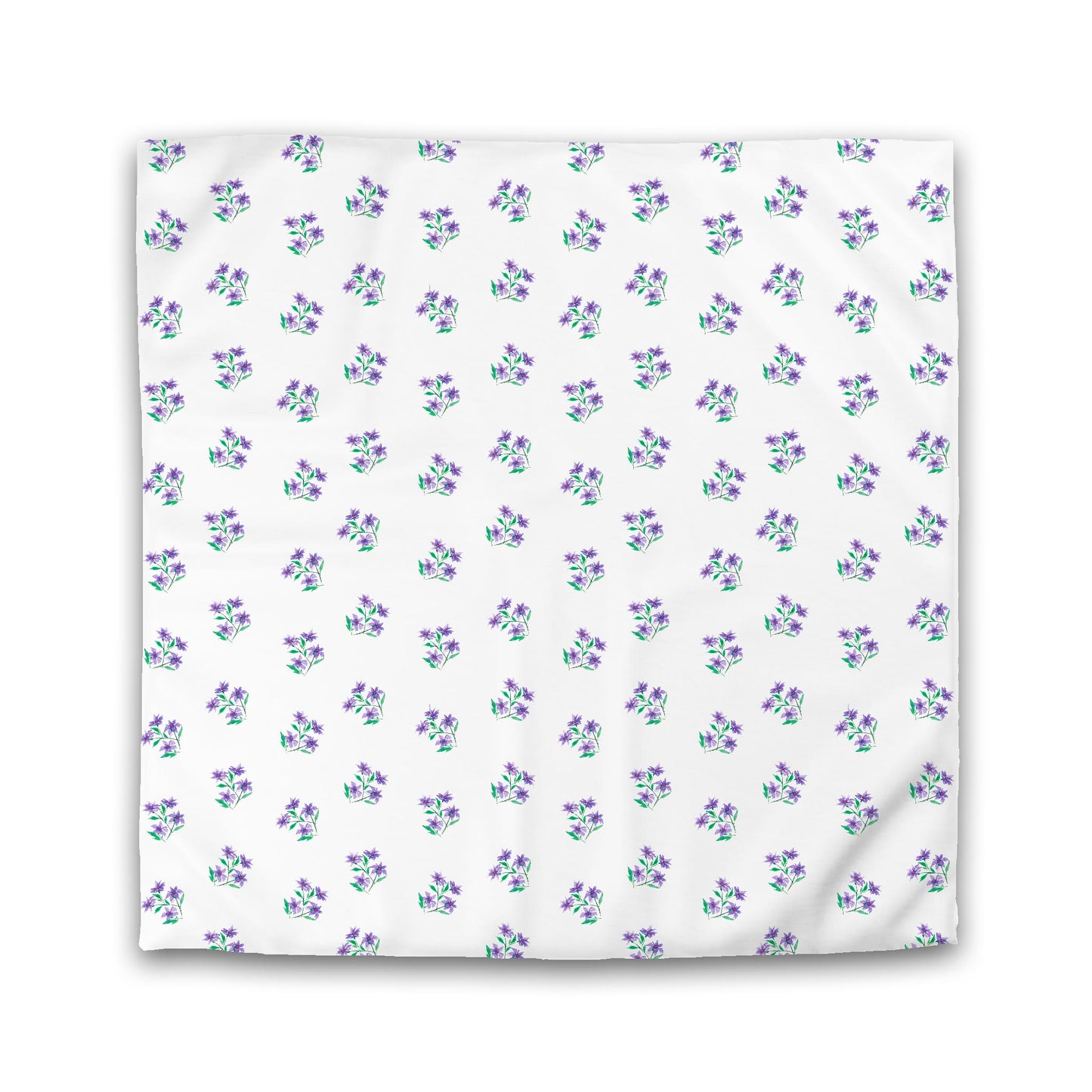 White Microfiber Duvet Cover, Medium Purple Floral Pattern | MFDU-1355