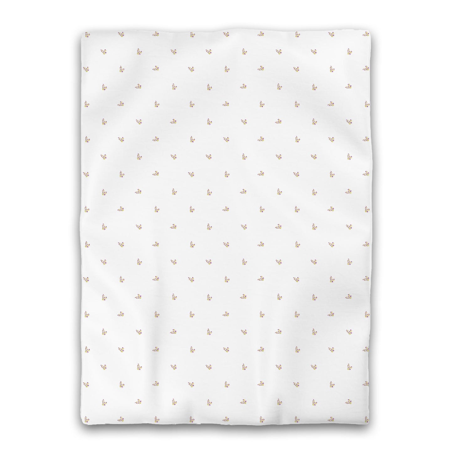 White Microfiber Duvet, Small Mauve Floral Pattern, Twin XL - 68 x 92 inches