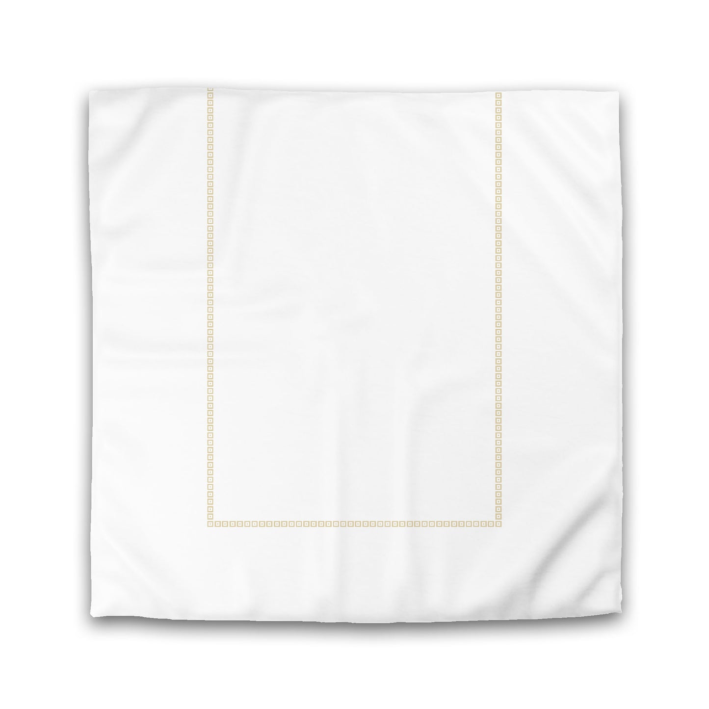 White Microfiber Duvet Cover, Tan Repeating Square Motif Print, Classic Border | MFDU-1371-121