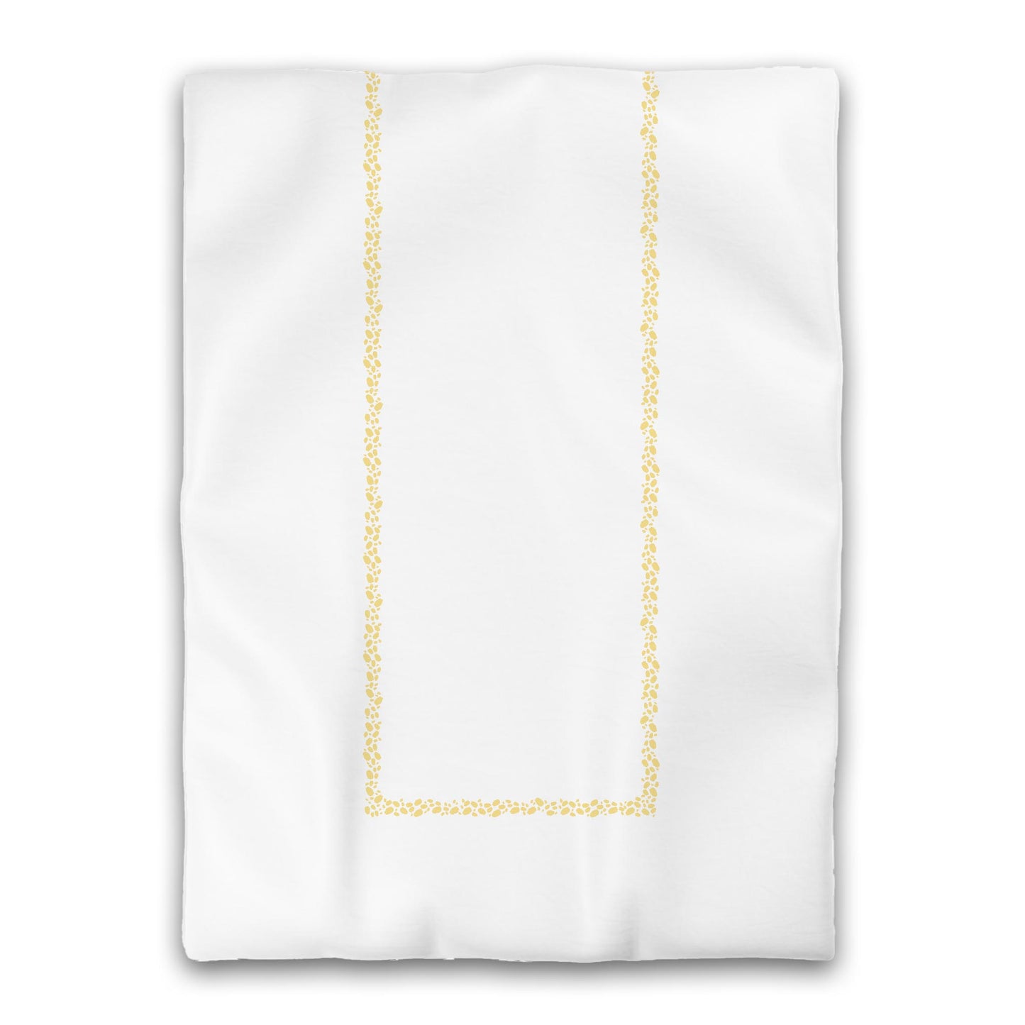 White Microfiber Duvet Cover, Yellow Hand-painted Dab Motif Print, Classic Border, Twin XL (width x length) 68 x 92 inches / 173 x 234 cm