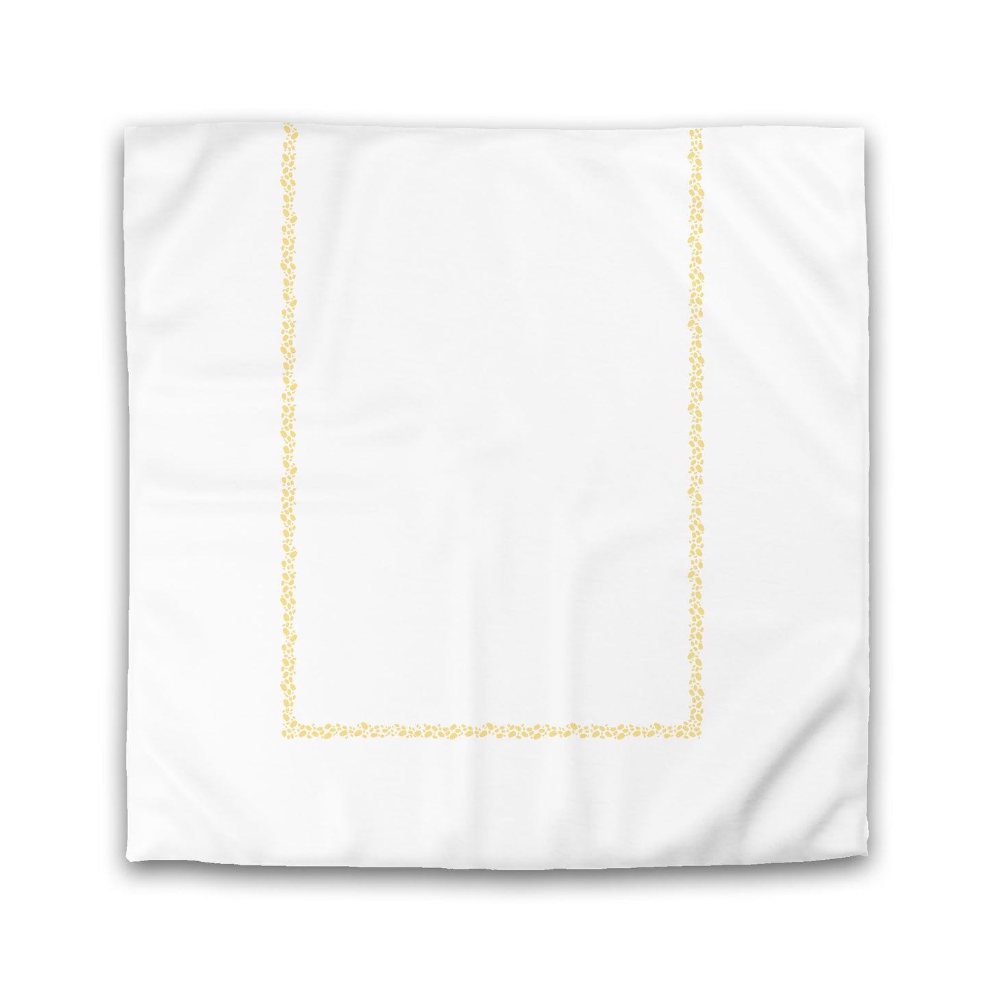 White Microfiber Duvet Cover, Yellow Hand-painted Dab Motif Print, Classic Border, King (width x length) 104 x 88 inches / 264 x 224 cm