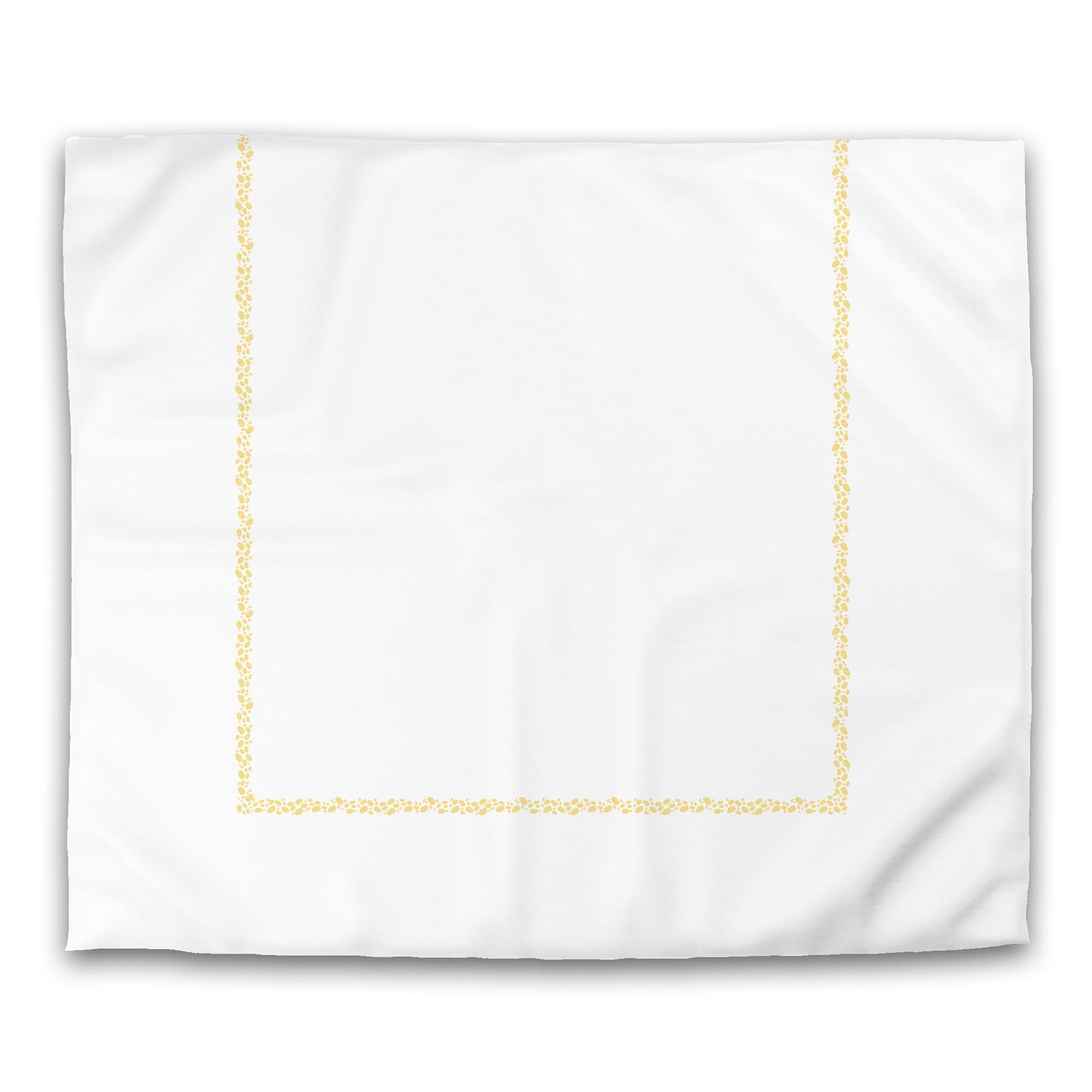 White Microfiber Duvet Cover, Yellow Hand-painted Dab Motif Print, Classic Border | MFDU-1381-091