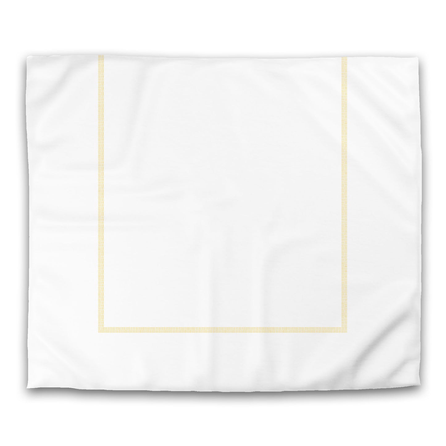 White Microfiber Duvet Cover, Yellow Double Weave Motif Print, Classic Border | MFDU-1381-143