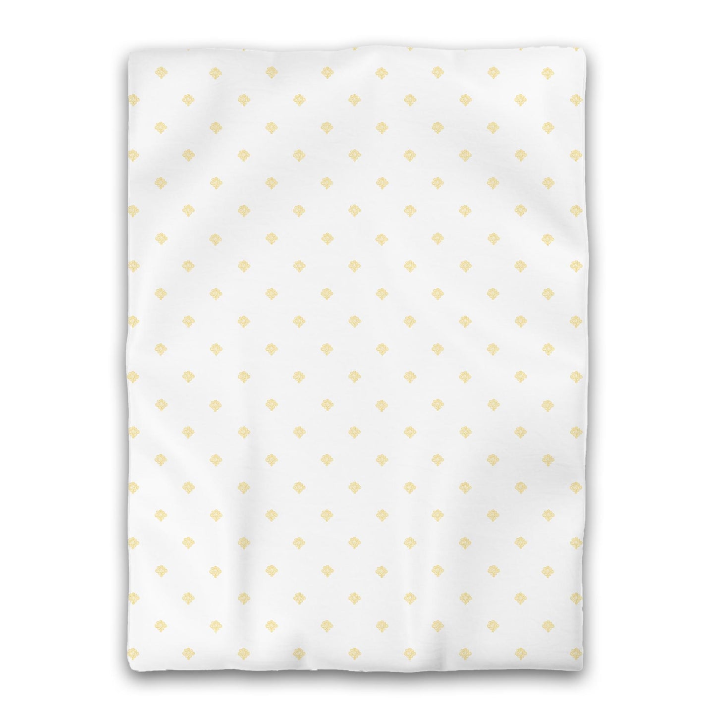 White Microfiber Duvet Cover, Yellow Hand-painted Swizzle Motif Print, Twin XL (width x length) 68 x 92 inches / 173 x 234 cm