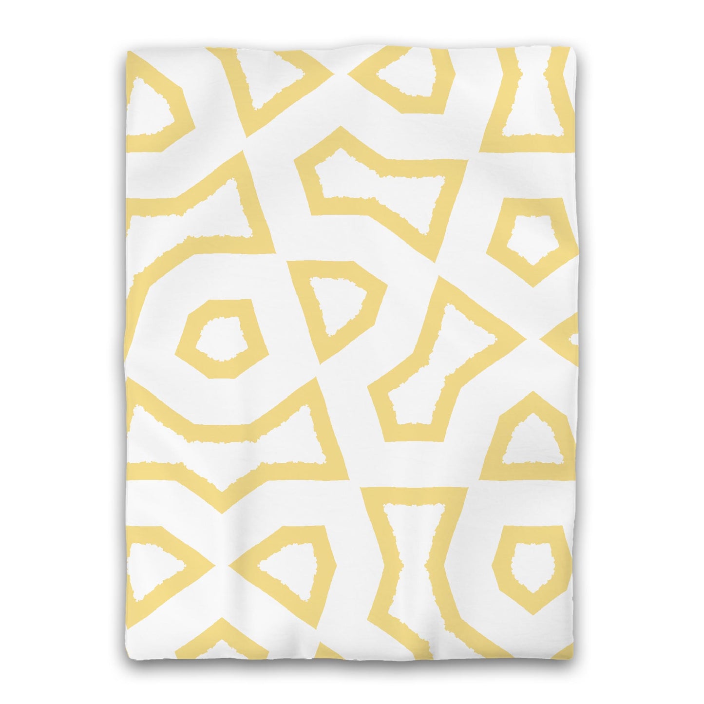 White Microfiber Duvet Cover, Bold Yellow Graphic, Twin XL (width x length) 68 x 92 inches / 173 x 234 cm