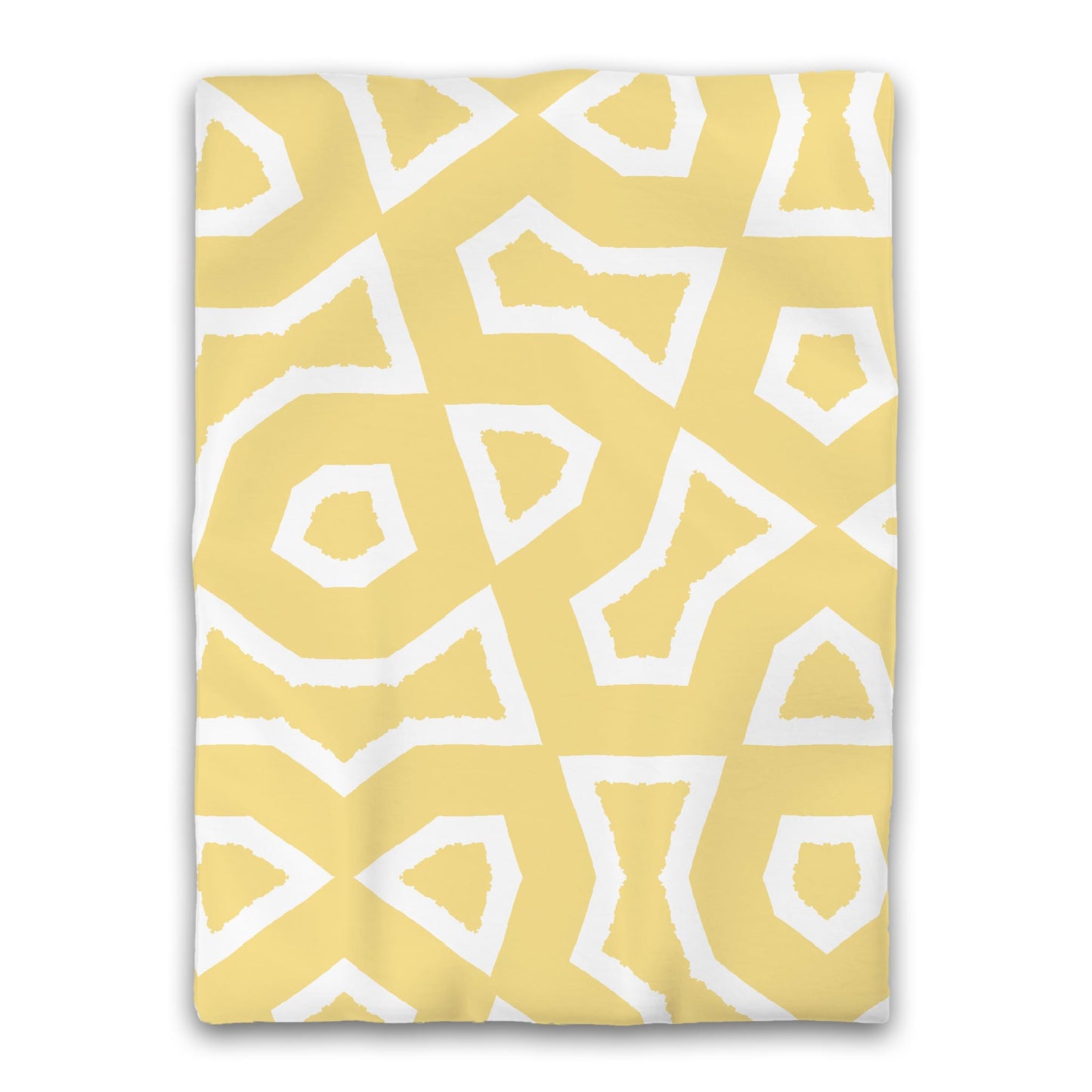 Yellow Microfiber Duvet Cover, Bold White Graphic, Twin XL (width x length) 68 x 92 inches / 173 x 234 cm