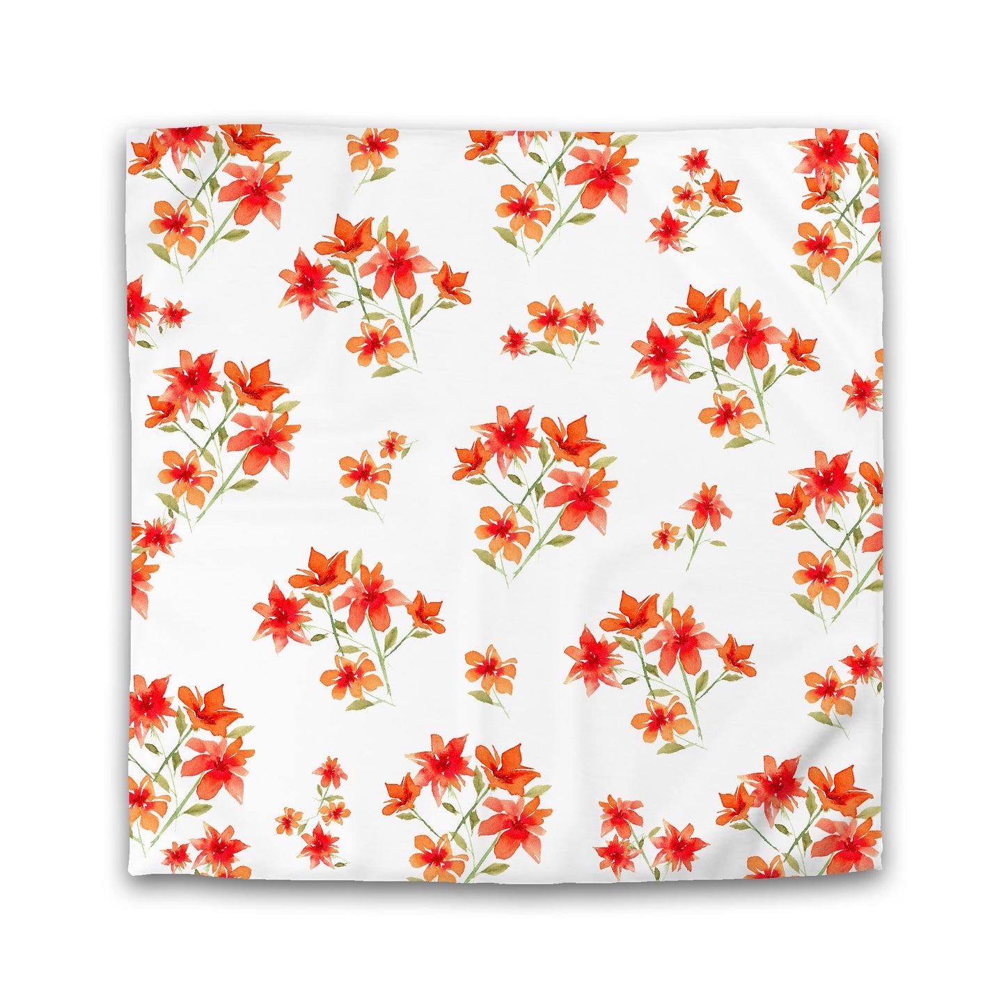 White Microfiber Duvet Cover, Large Red Floral Print | MFDU-1414