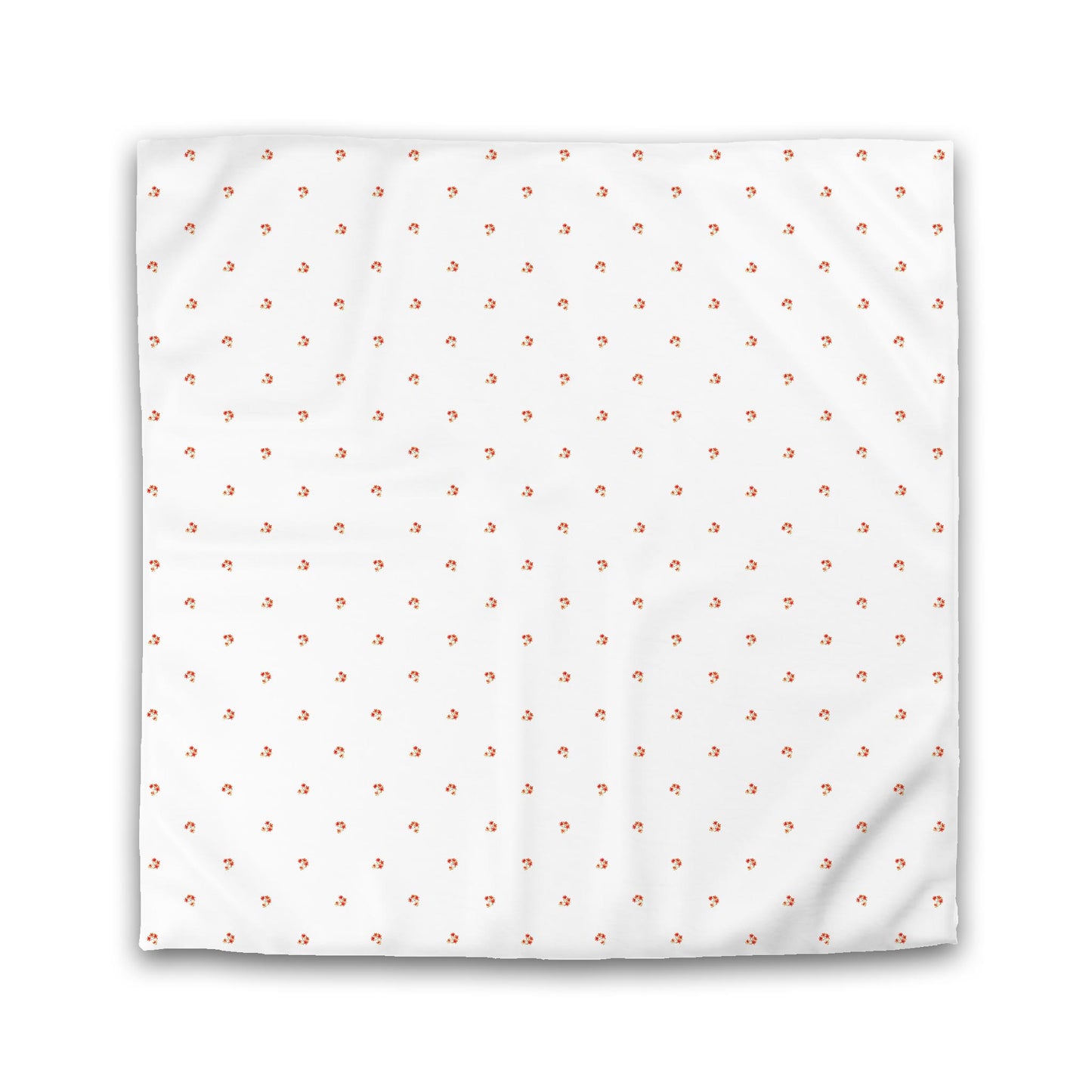 White Microfiber Duvet Cover, Small Red Floral Pattern | MFDU-1416