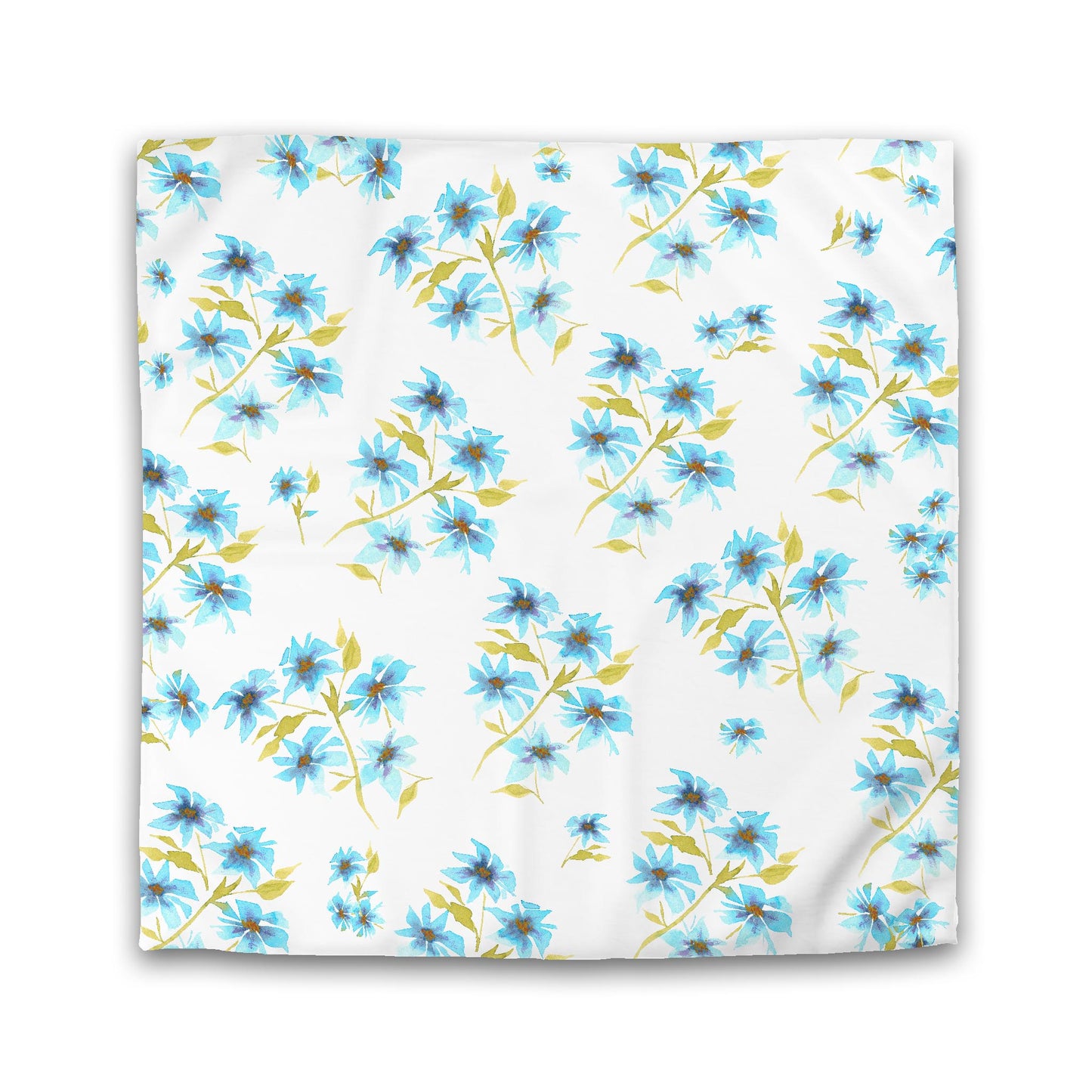 White Microfiber Duvet Cover, Large Blue Floral Print | MFDU-1434
