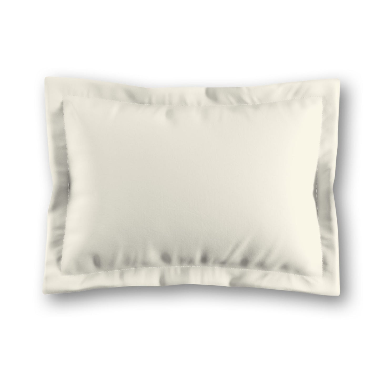 Pale Cream Microfiber Sham with Flange, White Reverse Side, King (width x length) 22 x 38 inches / 56 x 97 cm