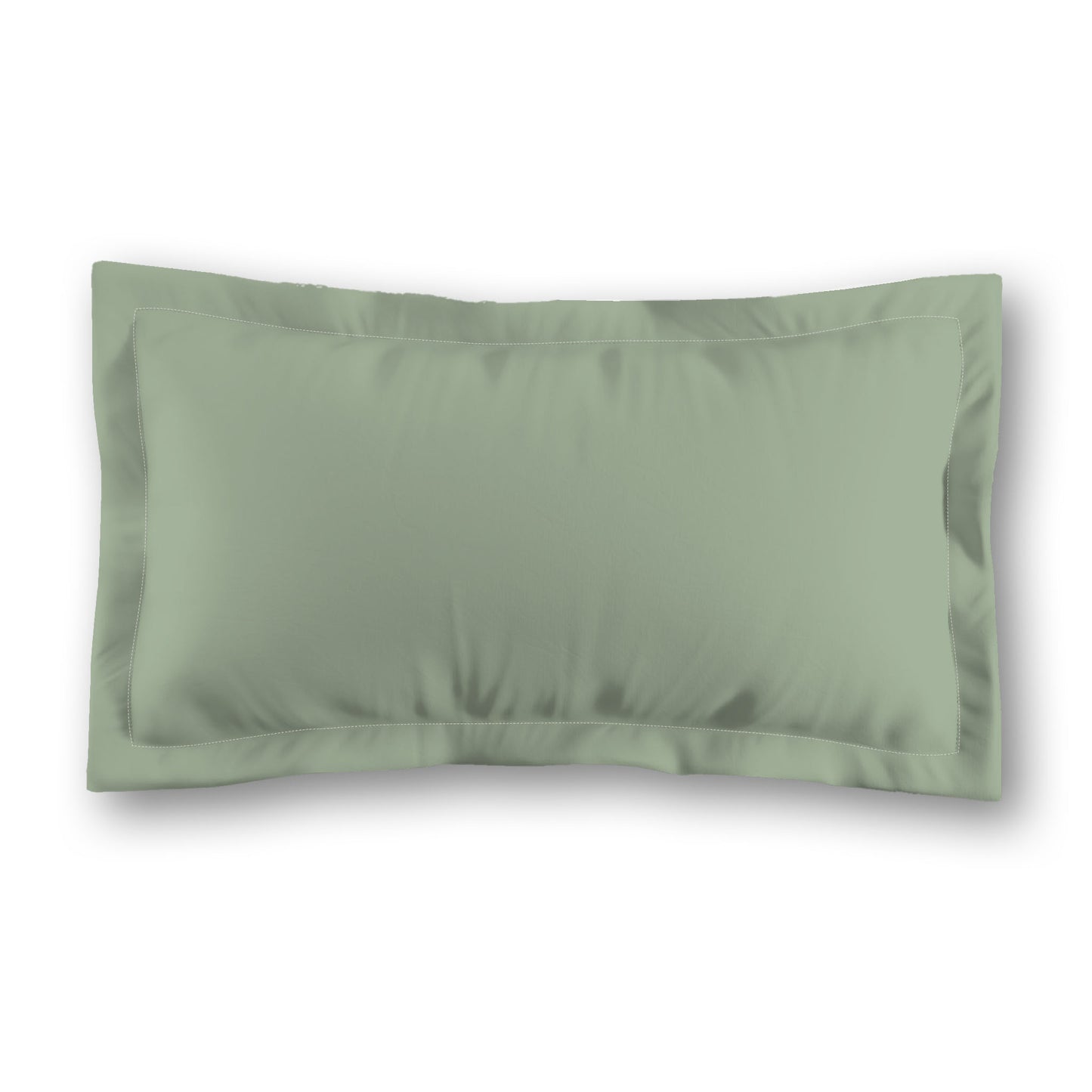 Green Microfiber Sham with Flange, White Reverse Side, Standard (width x length) 22 x 30 inches / 56 x 76 cm