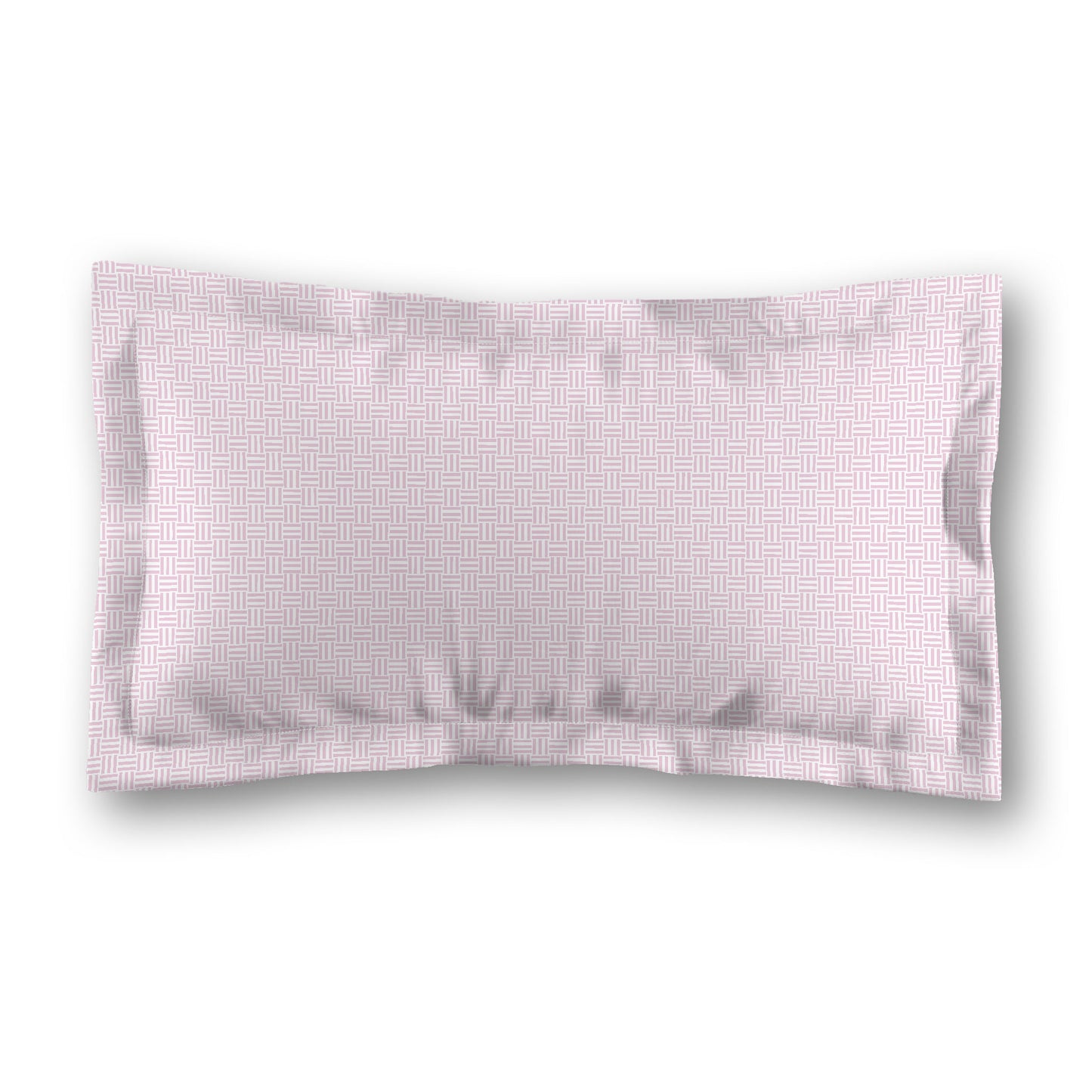 White Microfiber Pillow Sham with Flange, Pink Double Weave Motif Print, White Reverse Side, Standard (width x length) 22 x 30 inches / 56 x 76 cm