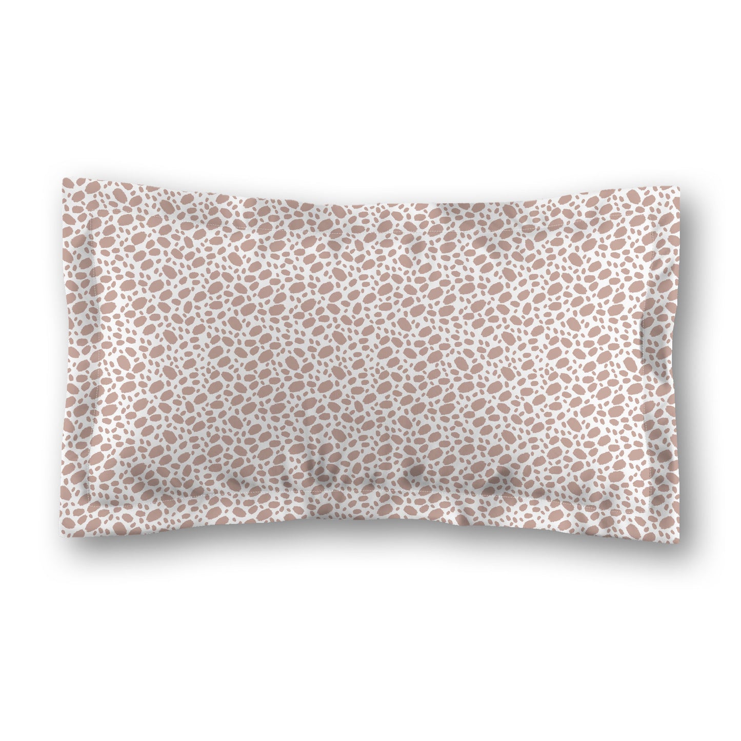 White Microfiber Pillow Sham with Flange, Salmon Hand-painted Dab Motif Print, White Reverse Side, Standard (width x length) 22 x 30 inches / 56 x 76 cm