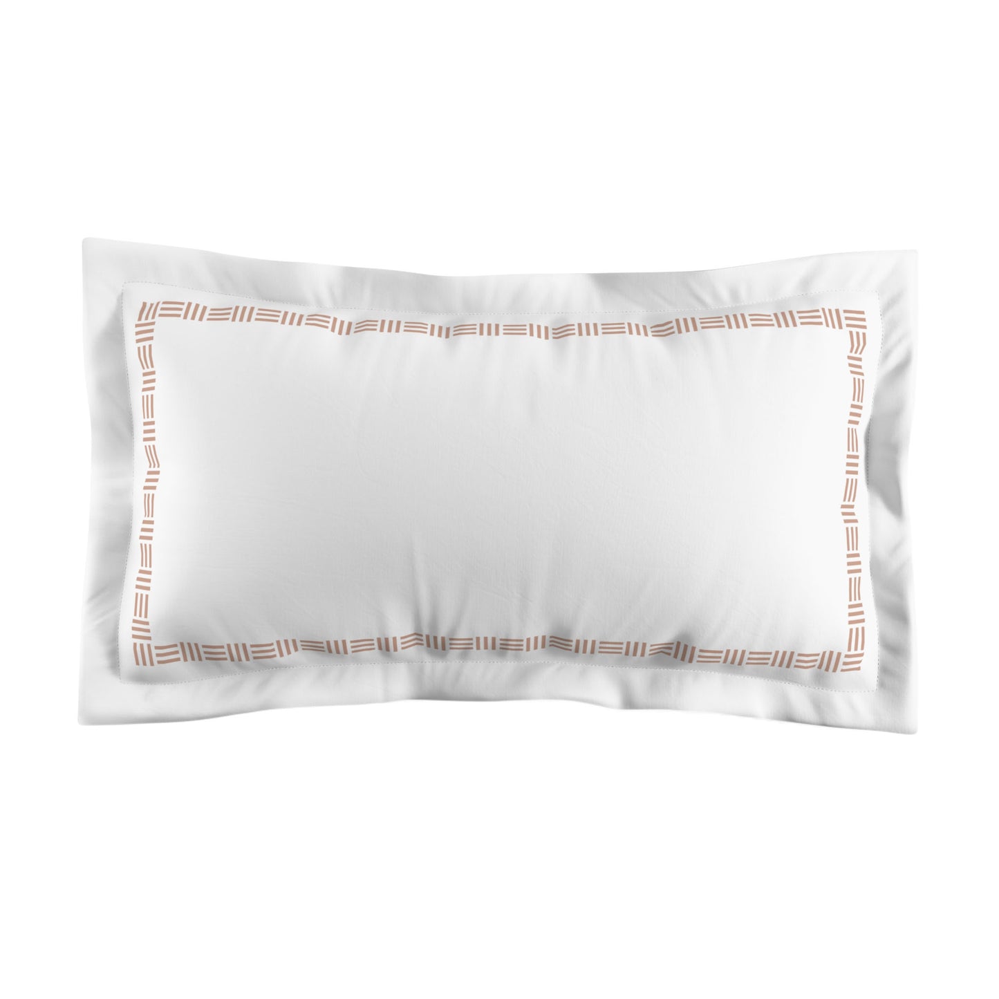 White Microfiber Pillow Sham with Flange, Salmon Single Weave Motif Print, Classic Border, White Reverse Side, Standard (width x length) 22 x 30 inches / 56 x 76 cm