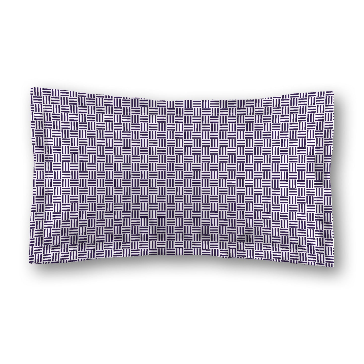 White Microfiber Pillow Sham with Flange, Purple Single Weave Motif Print, White Reverse Side, Standard (width x length) 22 x 30 inches / 56 x 76 cm