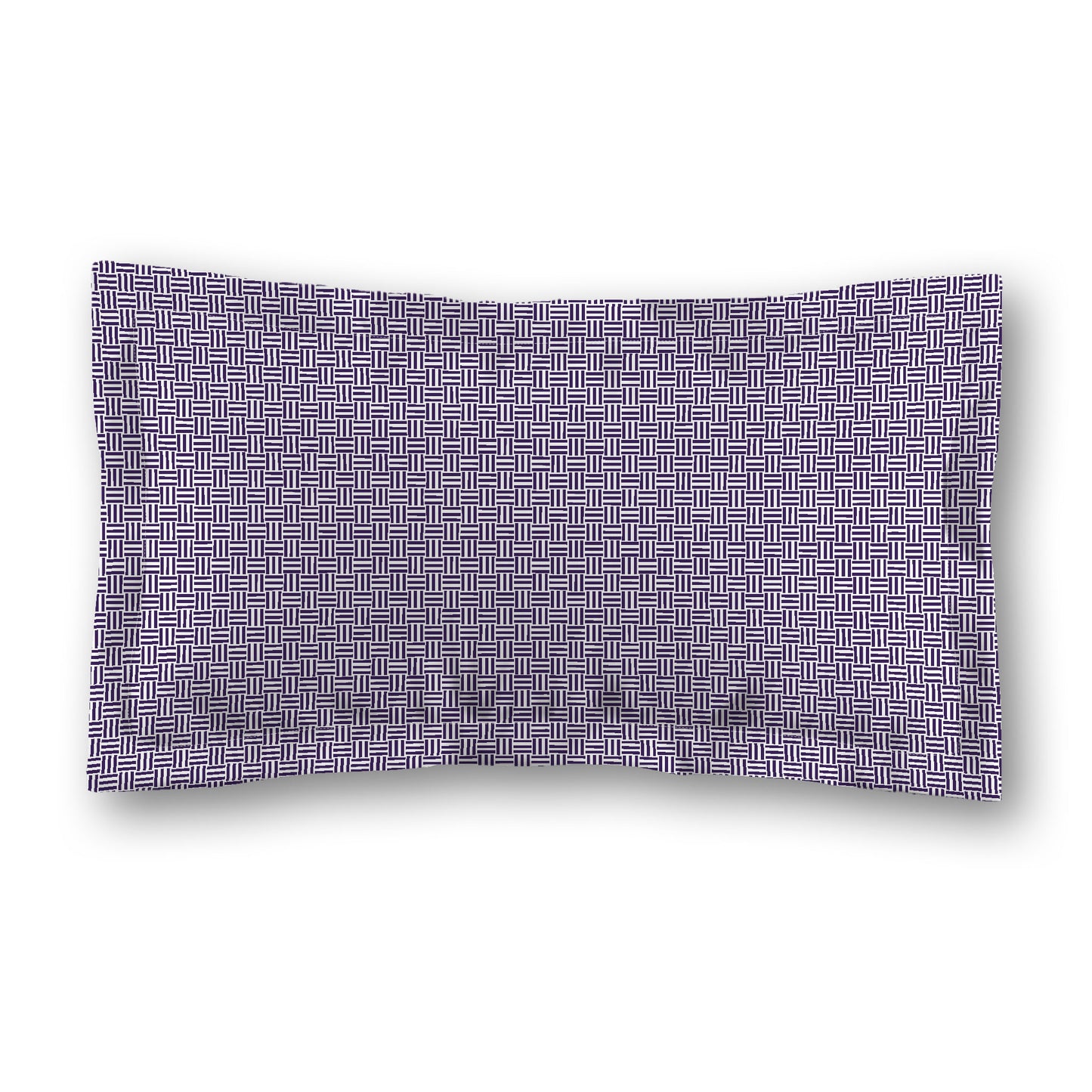 White Microfiber Pillow Sham with Flange, Purple Double Weave Motif Print, White Reverse Side, Standard (width x length) 22 x 30 inches / 56 x 76 cm