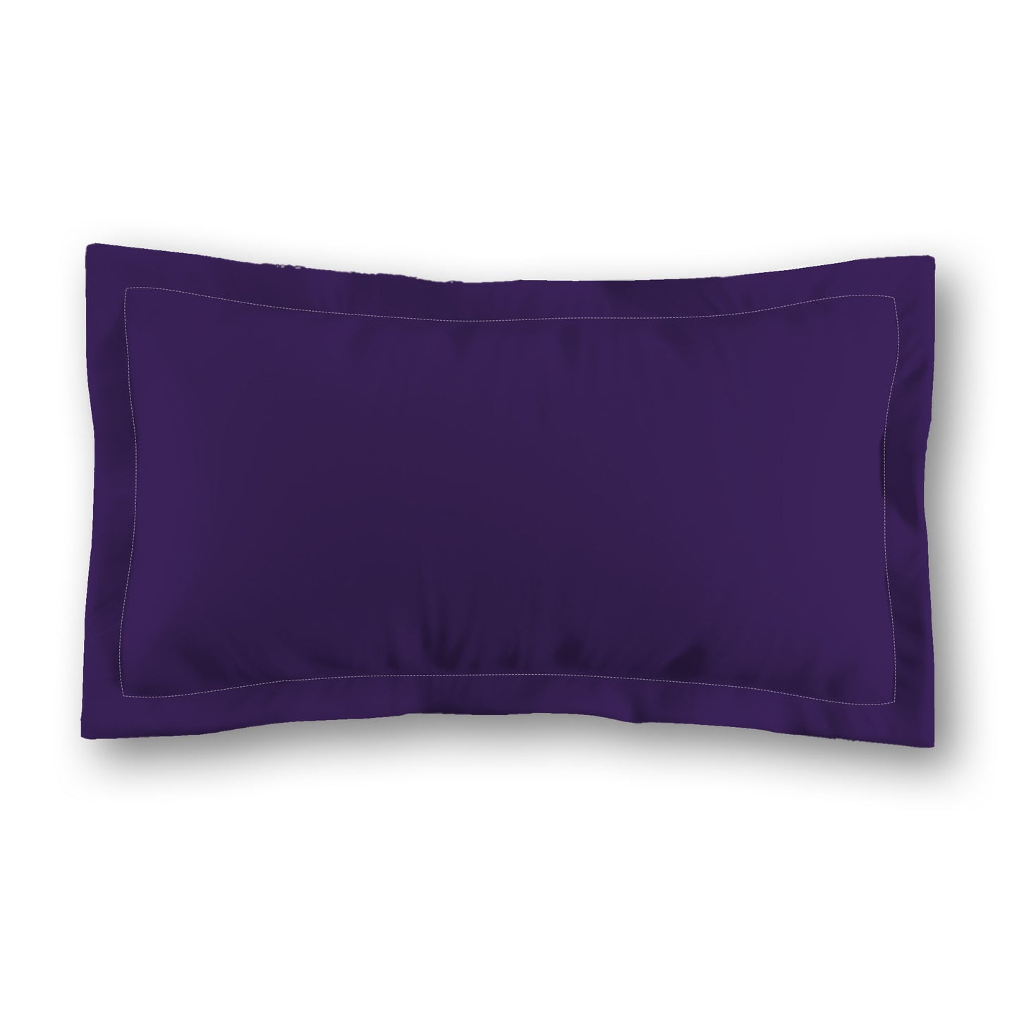 Purple Microfiber Sham with Flange, White Reverse Side, Standard (width x length) 22 x 30 inches / 56 x 76 cm