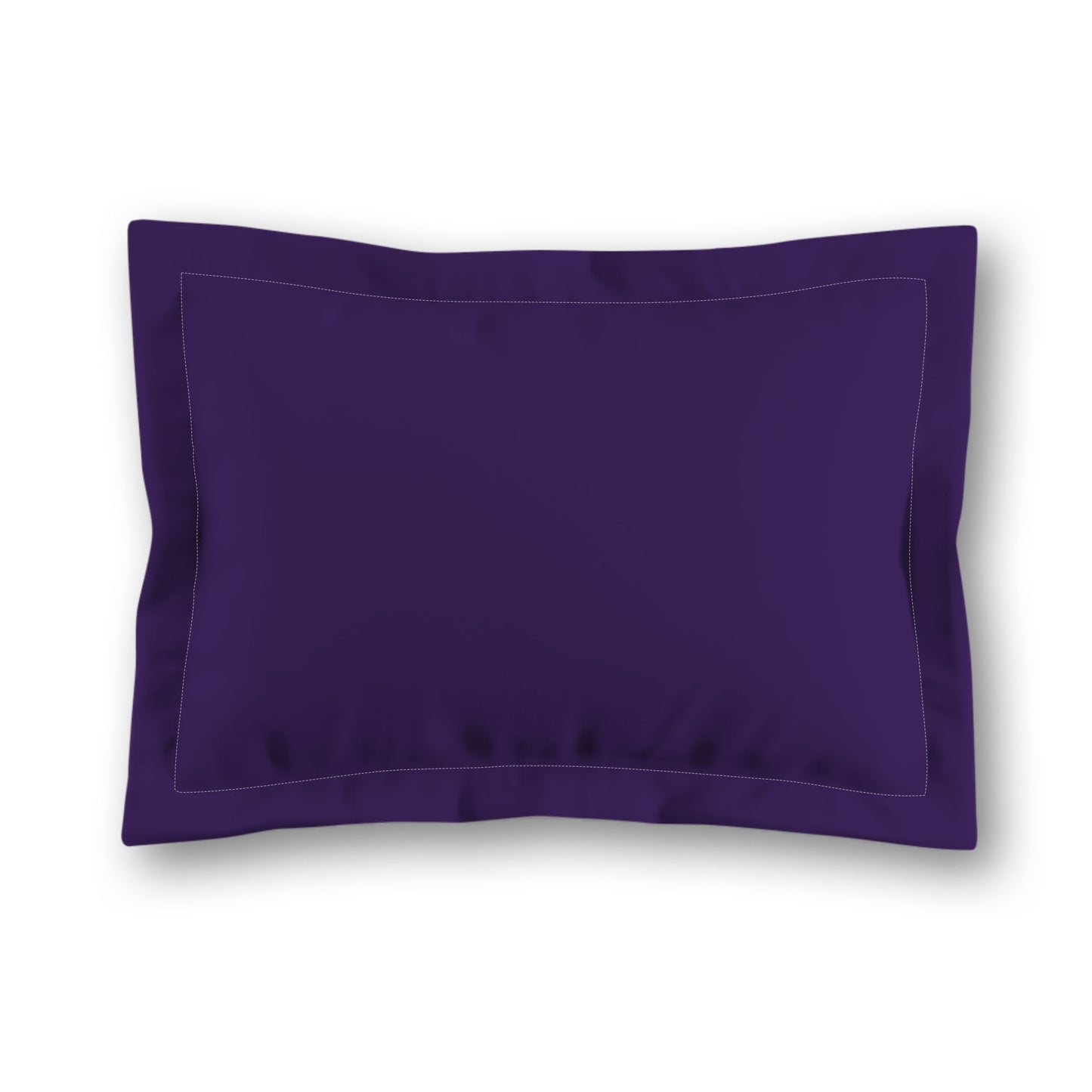 Purple Microfiber Sham with Flange, White Reverse Side, King (width x length) 22 x 38 inches / 56 x 97 cm
